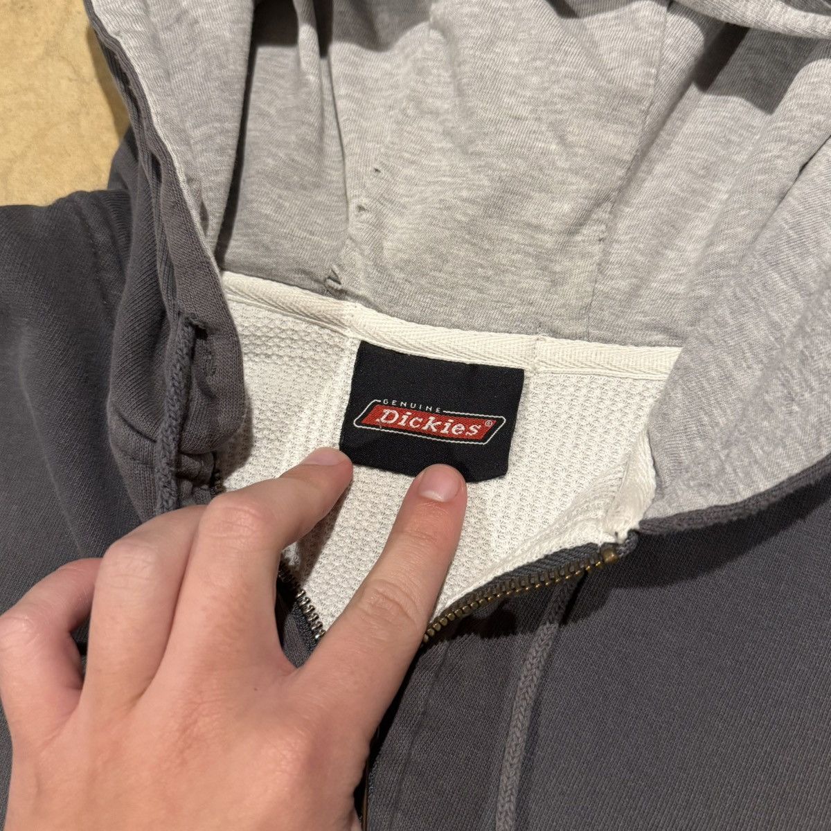 Dickies 2000s Dickies Thrashed Faded Thermal Line Hoodie ERD Grunge Size US XL / EU 56 / 4 - 6 Thumbnail
