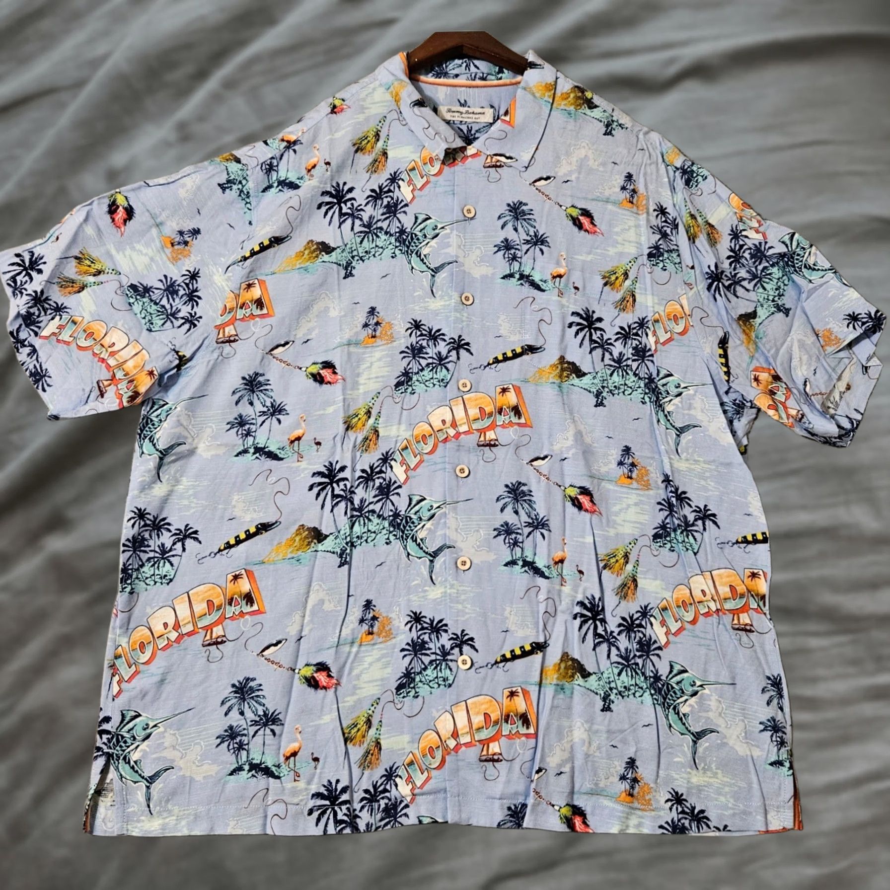 Tommy Bahama Tommy Bahama Shirt Mens XL Blue 1XL Big Veracruz Cay Viscose Florida Print Hawaiian Size US XL / EU 56 / 4 - 1 Thumbnail