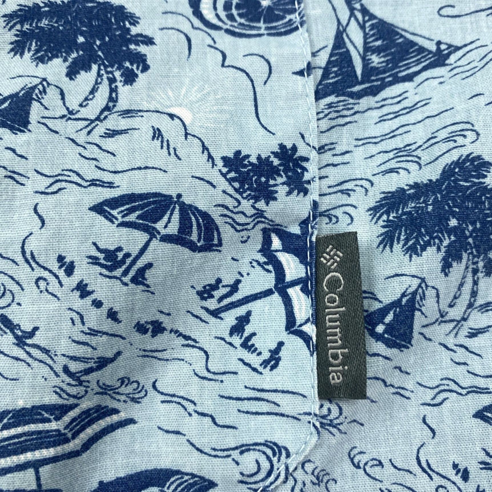 ALOHAS Columbia Hawaiian Shirt Mens XL Blue Short Sleeve Button-Up Tropical Graphic Print Size US XL / EU 56 / 4 - 3 Thumbnail