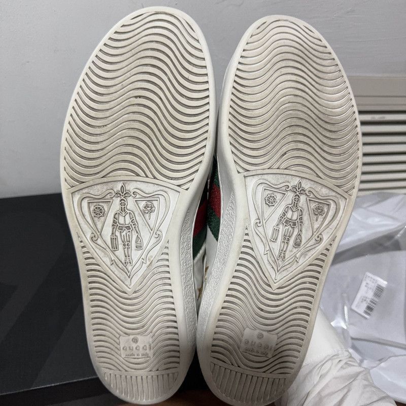 Gucci Gucci Ace Leather Bee Embroidered Sneakers - Size US 8.5 / EU 41-42 - 4 Thumbnail