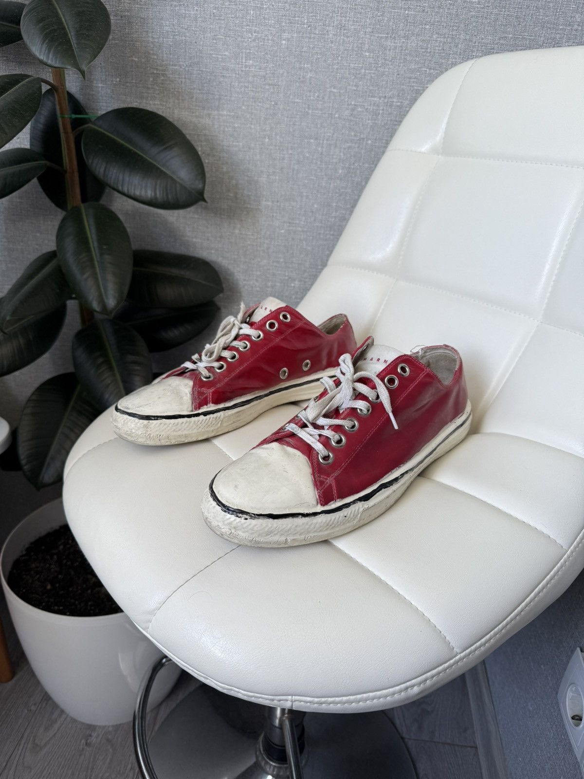 Marni MARNI Gooey Red Converse Low Top Destroyed Sneakers Size 43 Size US 10 / EU 43 - 1 Thumbnail