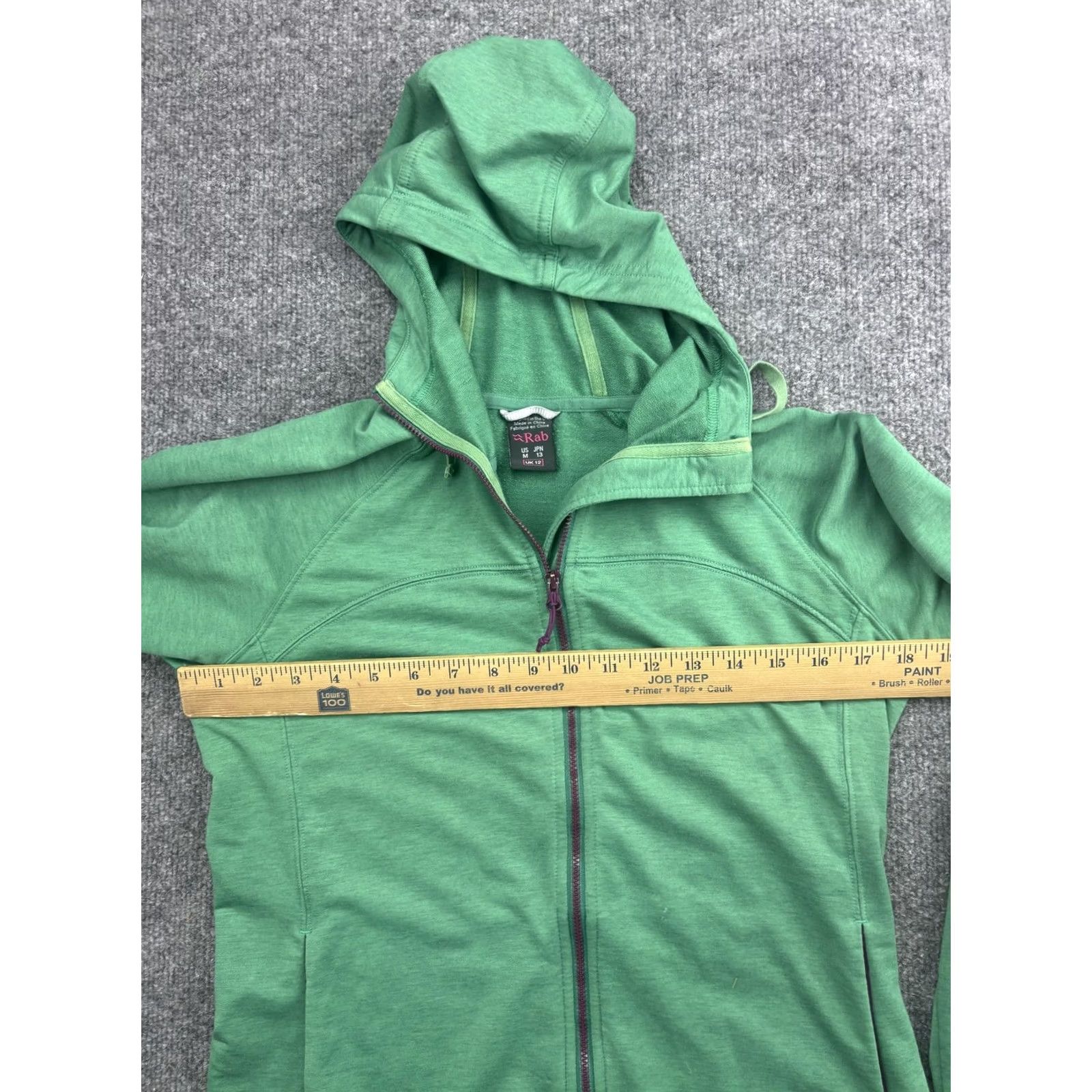 Rab Rab Top-Out Hoody Womens M Green Full Zip High Neck Raglan Stretch Hoodie Shirt - Womens, M, Green, Rab, Top-Out Hoody, Full Zip, Raglan Sleeve Size M / US 6-8 / IT 42-44 - 4 Thumbnail