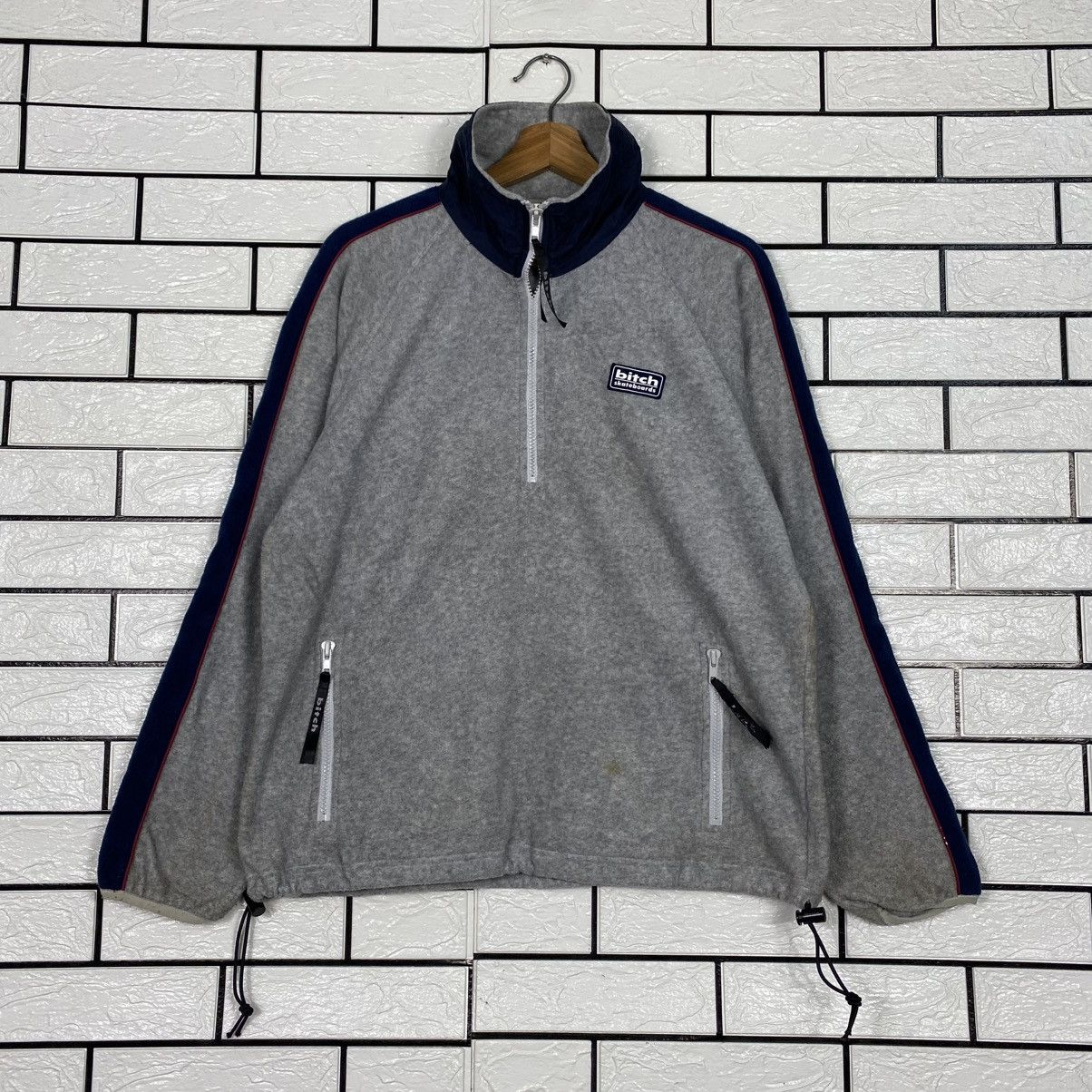 Japanese Brand Half Zipper Sweatshirt Bitch Skateboards Big Logo Size US L / EU 52-54 / 3 - 2 Thumbnail