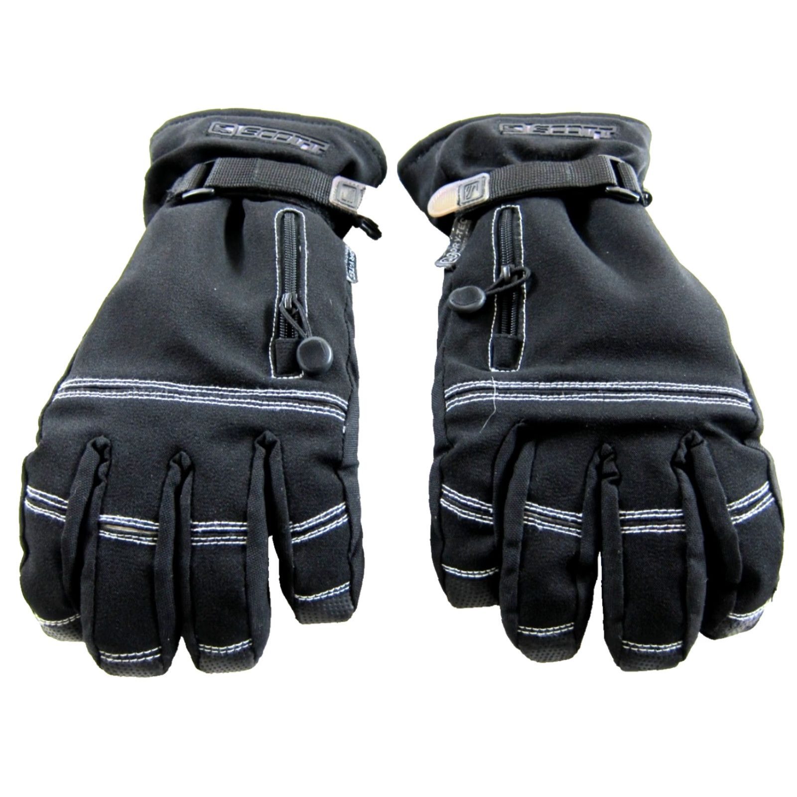 Vintage SCOTT Glove Adult Small Black Insulated 100% Leather Zip Pocket Warm Ski Snow Glove Women Small Size ONE SIZE - 3 Thumbnail