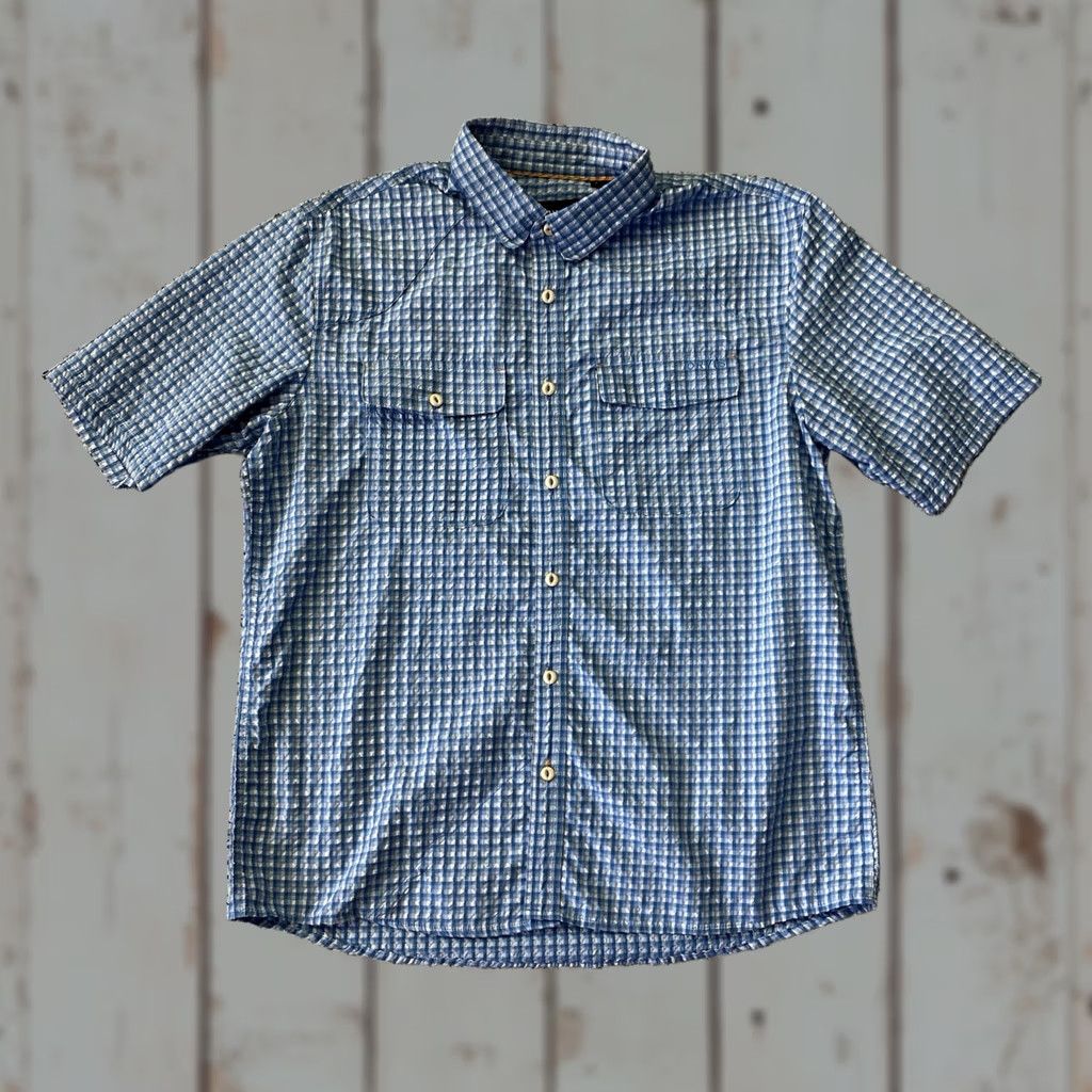 Orvis Orvis Men's Short Sleeve Seersucker Shirt Blue Check Pattern Size L Size US L / EU 52-54 / 3 - 1 Thumbnail