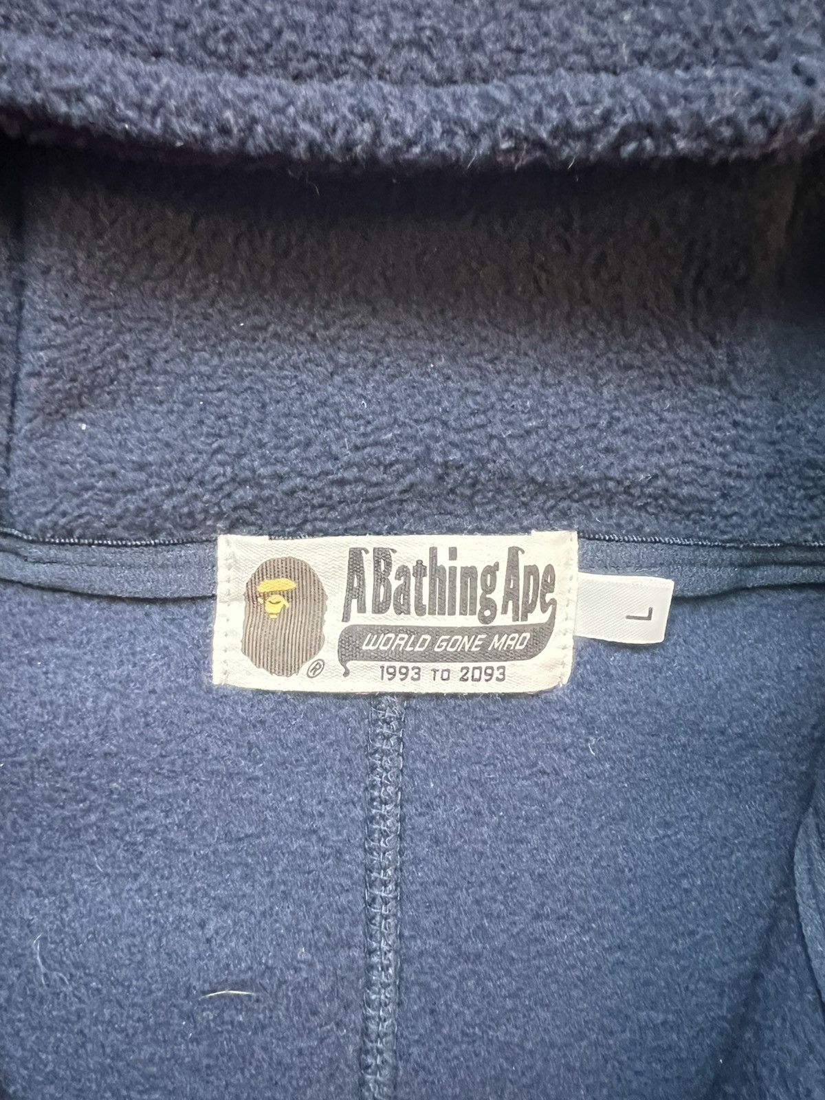 Bape BAPE Fleece One Point Zip Hoodie Navy Large Size US L / EU 52-54 / 3 - 3 Thumbnail
