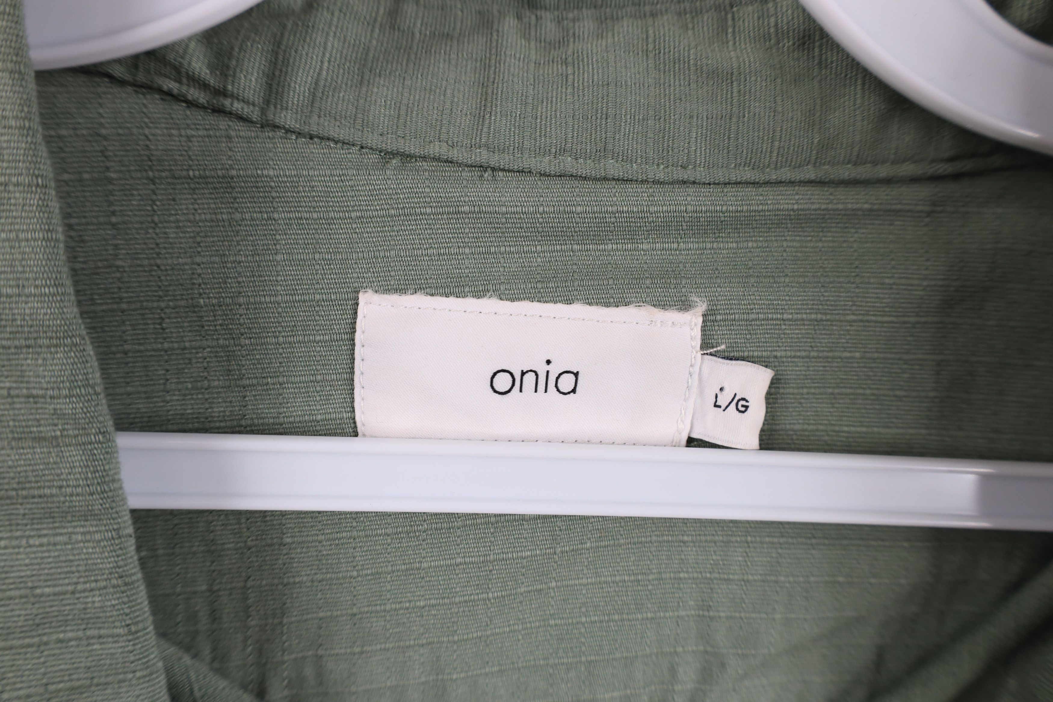 Onia × Vintage Onia Terrain Ripstop Collared Button Shirt Green Cotton Size US L / EU 52-54 / 3 - 9 Thumbnail
