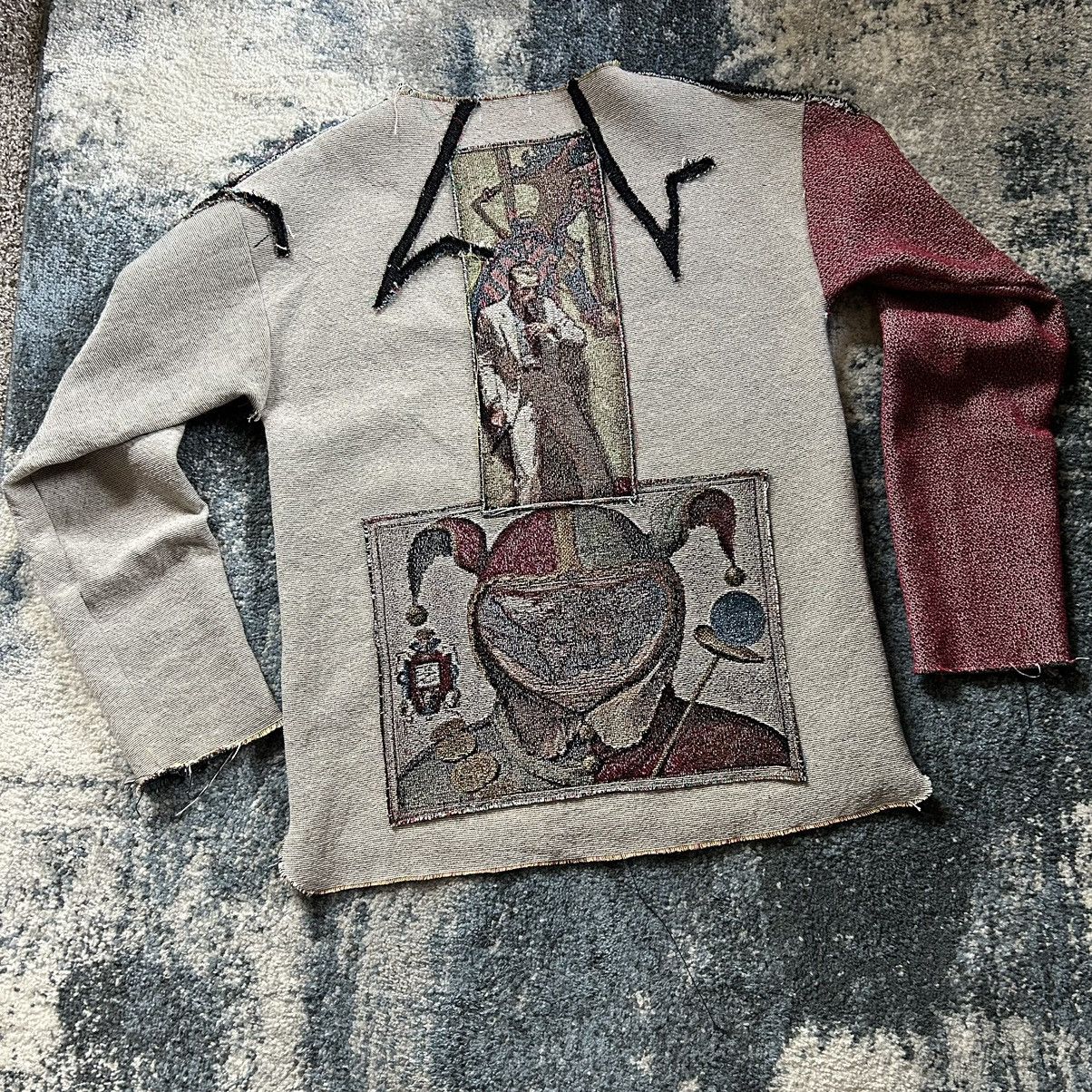 4x1111 nebabot nodnarb BARBED ASYMMETRiC TAPESTRY CREWNECK SCARLET Size US XL / EU 56 / 4 - 7 Thumbnail