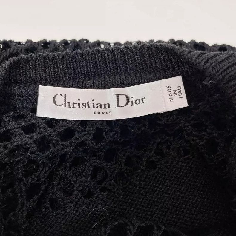 Dior Dior Black hollow round-neck sweater knitted top Size S / US 4 / IT 40 - 5 Thumbnail