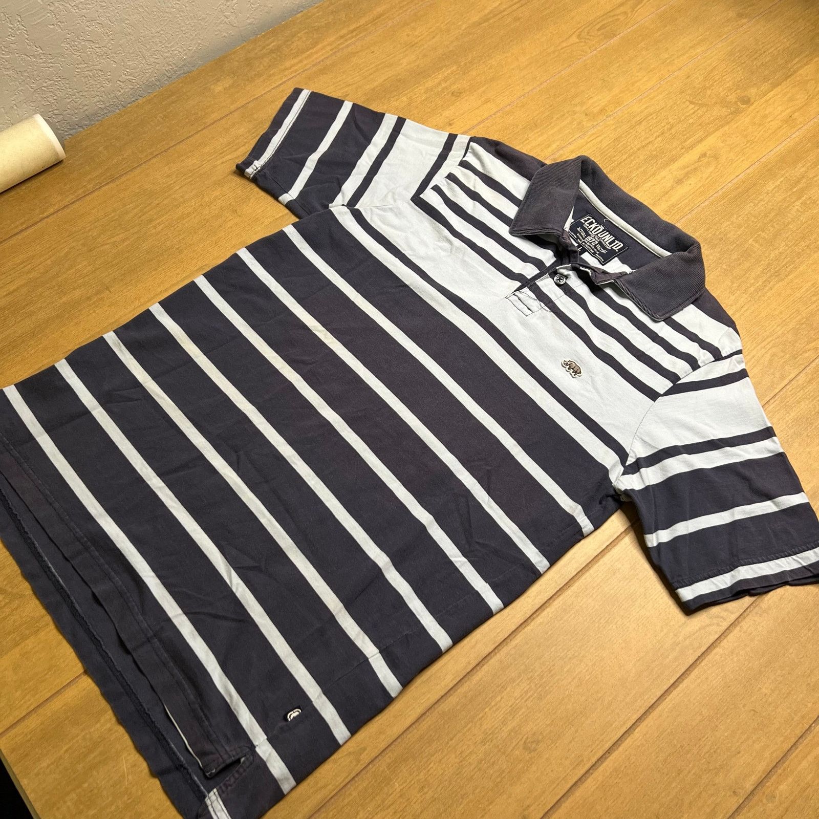 Ecko Unltd. Vintage Y2K Ecko Unltd Short Sleeve Striped Polo Shirt L Size US L / EU 52-54 / 3 - 4 Thumbnail