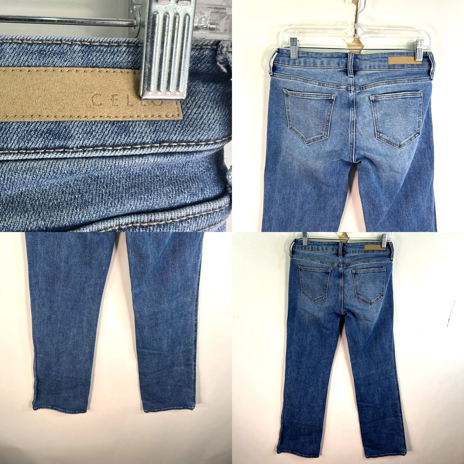 Denime CELLO Jeans Slim Boyfriend Straight Denim Size 5 Adult 30x33 Blue 5-Pocket Zipper Button 80s 90s Grunge Womens Size 27" / US 4 / IT 40 - 8 Thumbnail