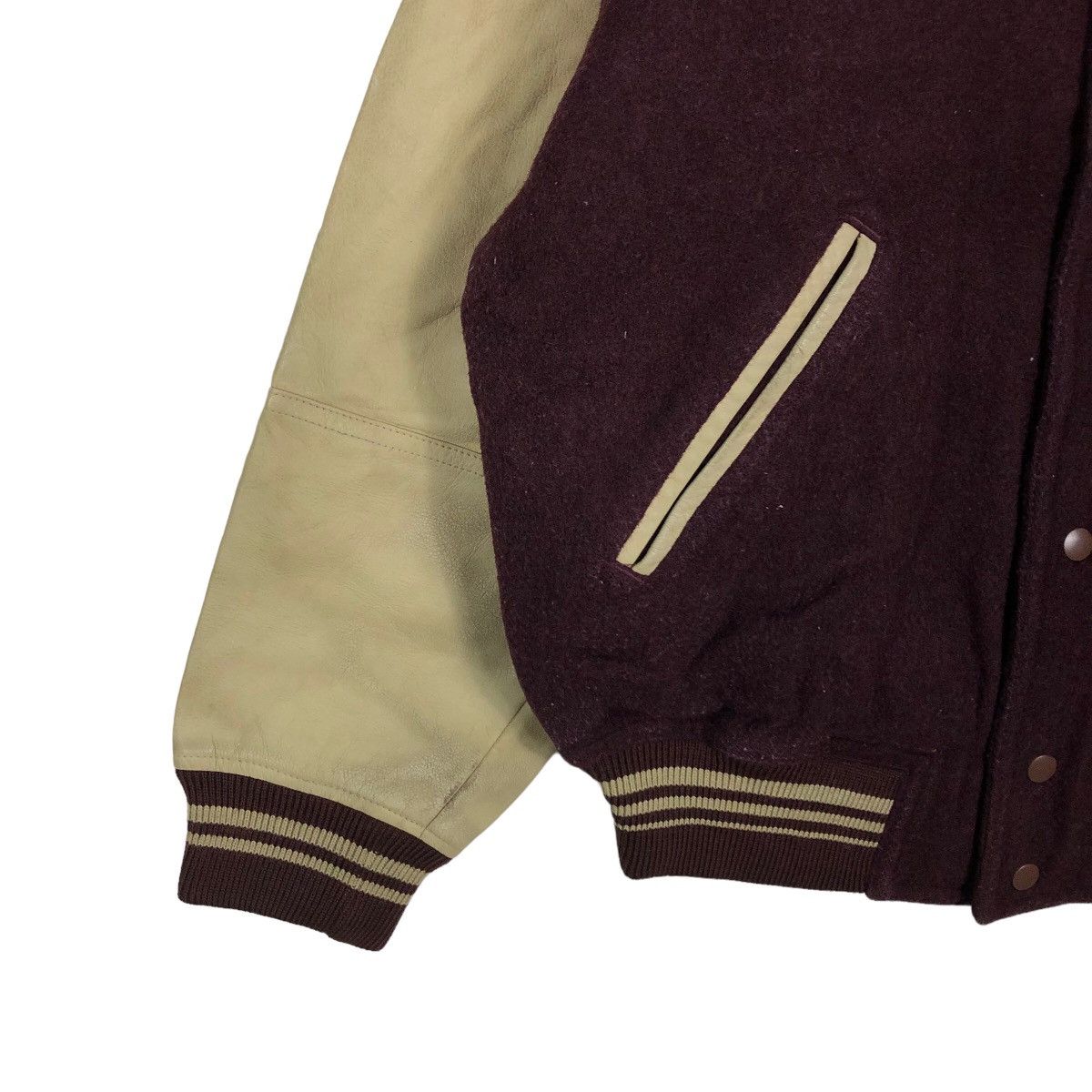 Issey Miyake 🔥90’s Vintage Varisty Jacket Men’s Melrose Leather Big Logo Size US L / EU 52-54 / 3 - 5 Thumbnail