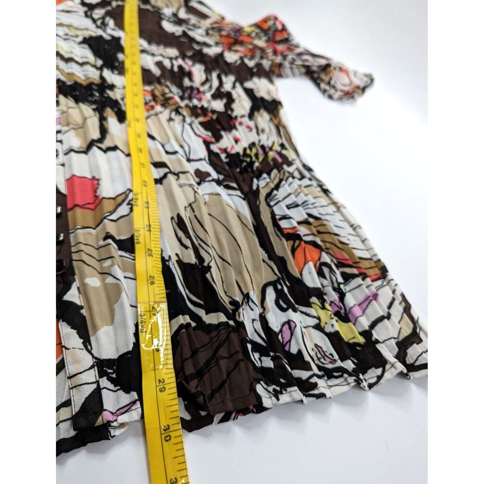 Vintage Lane Bryant Floral Blouse 3/4 Sleeve Button Shirt Womens Brown 22 V-Neck Casual All Seasons Regular Styling Size 3XL / US 20-22 - 5 Thumbnail