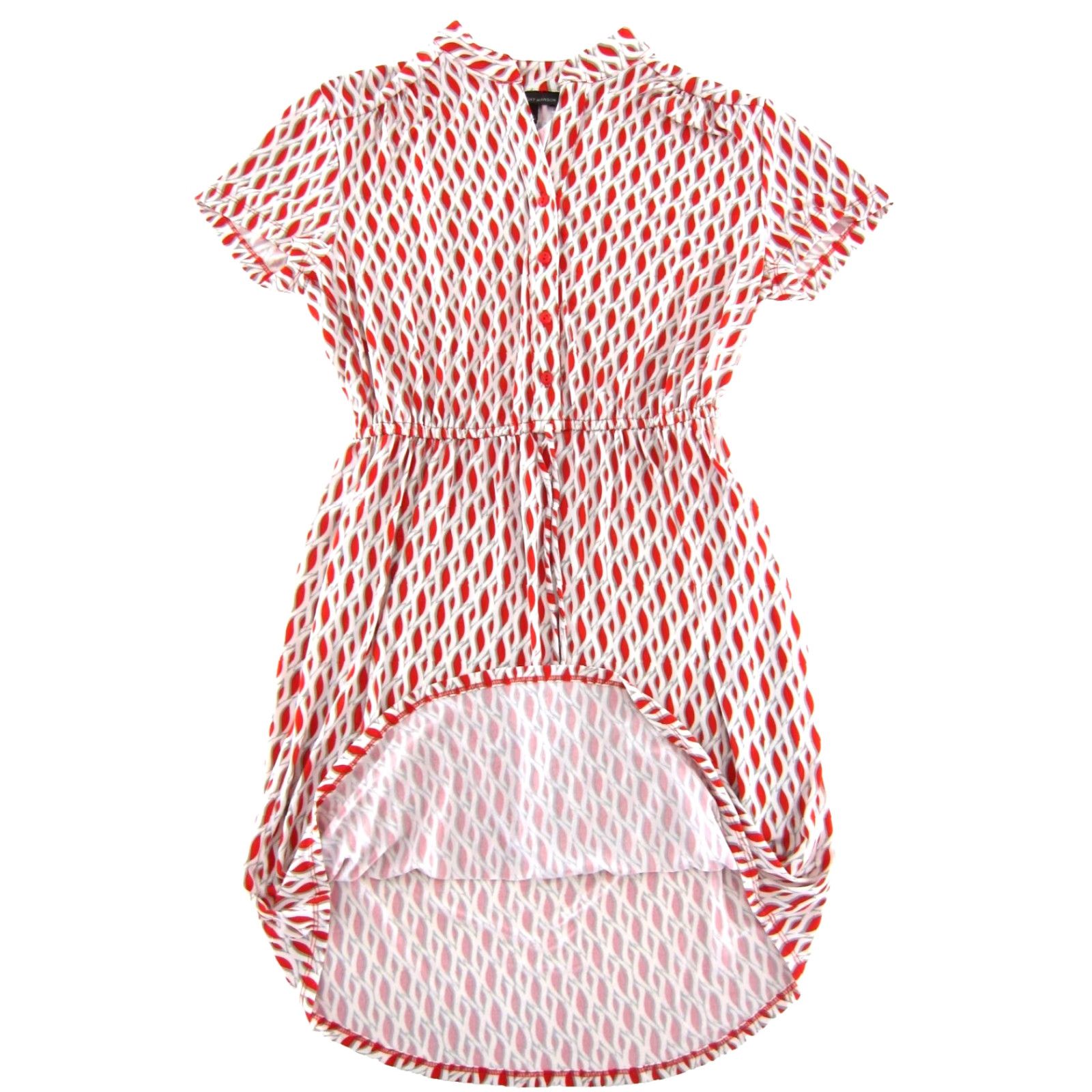 Vintage Fenn Wright Manson Red White Grey Geometric Pocket Stretch Short Sleeve Dress 8 Size 30" / US 8 / IT 44 - 5 Thumbnail