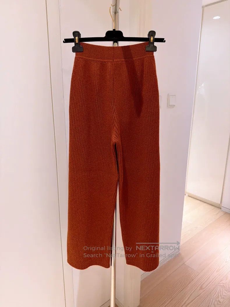 Loro Piana Loro Piana Pumpkin Orange Baby Cashmere Wide Leg Knit Trou Size 24" / US 00 / IT 34 - 2 Thumbnail