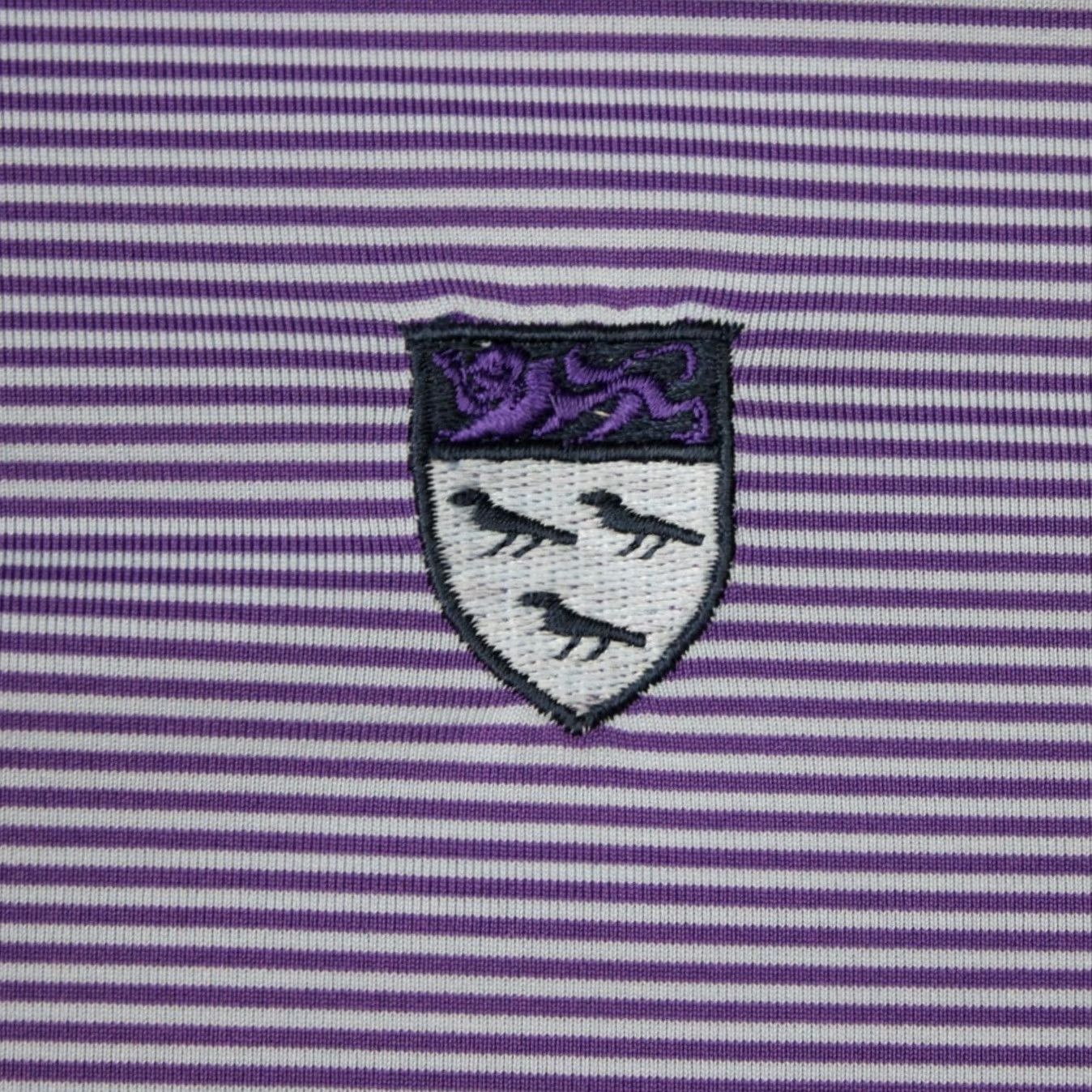 Vintage Greyson Polo Shirt Mens Large Purple Striped Golf Polyester Stretch Short Sleeve Size US L / EU 52-54 / 3 - 5 Thumbnail