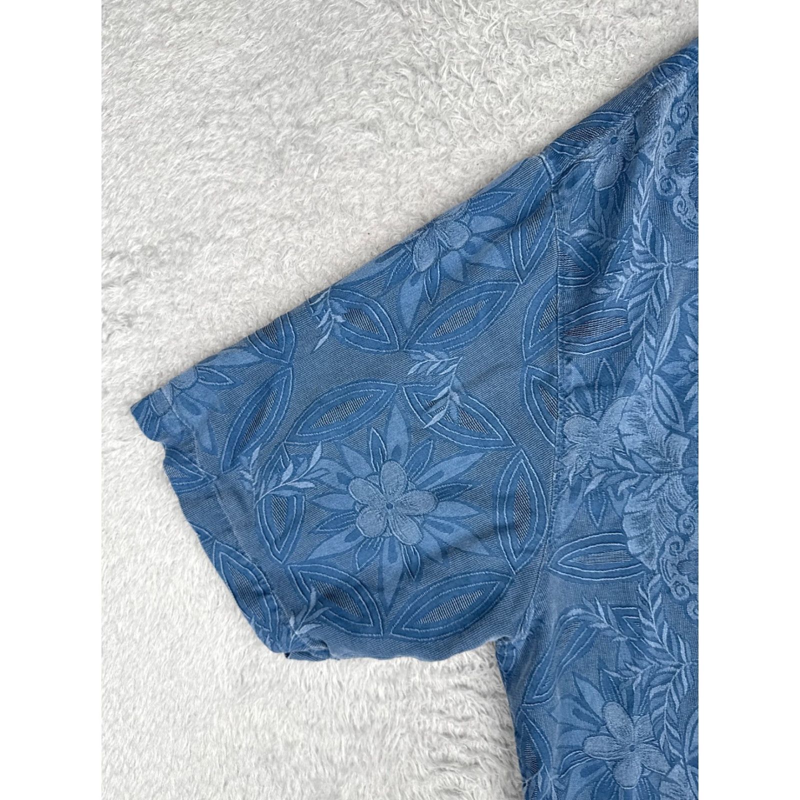 Tommy Bahama Tommy Bahama Shirt Men Large Blue Wood Button Up 100% Silk Floral Leaf Beach Size US L / EU 52-54 / 3 - 3 Thumbnail