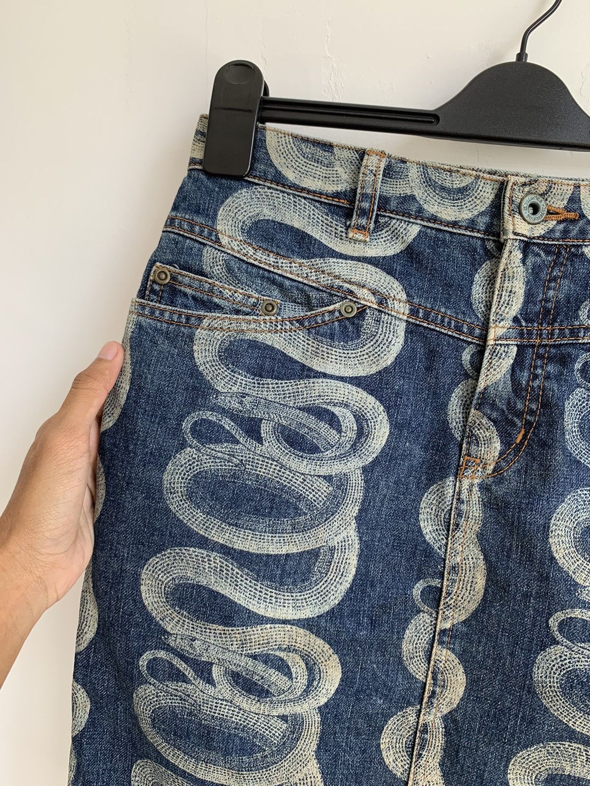 Hysteric Glamour 2000s Hysteric Glamour Snake Denim Skirt y2k Size 29" - 7 Thumbnail