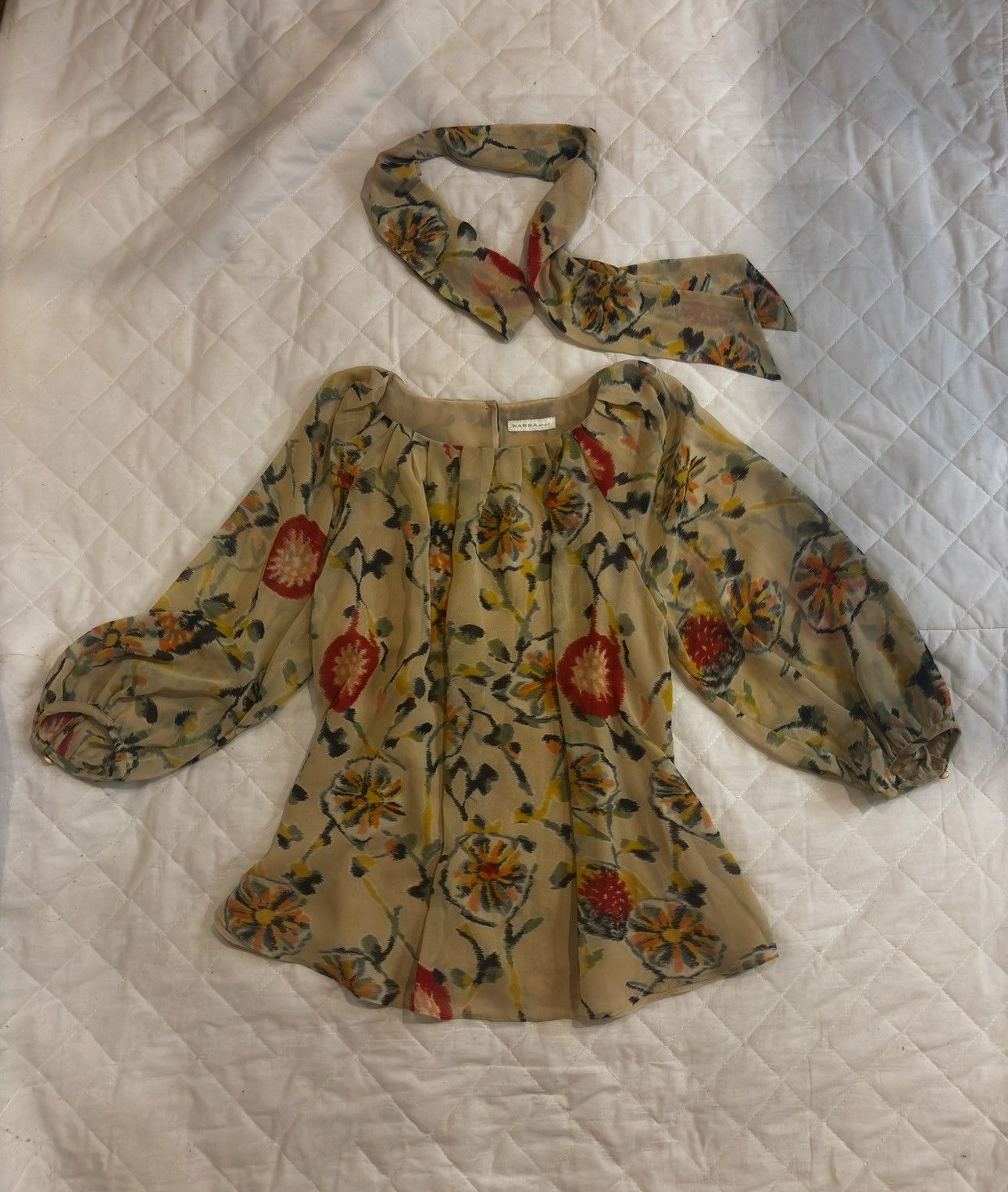 Other Floral Chiffon Blouse.wt051 Size S / US 4 / IT 40 - 10 Thumbnail