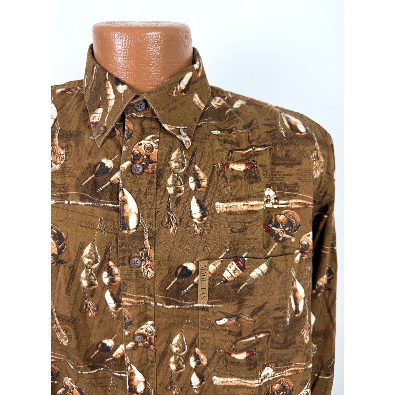 Vintage VINTAGE Magellan Fishing Shirt Men Medium Cotton Button-Down Twill Graphic Print Casual Outdoors Size US M / EU 48-50 / 2 - 3 Thumbnail