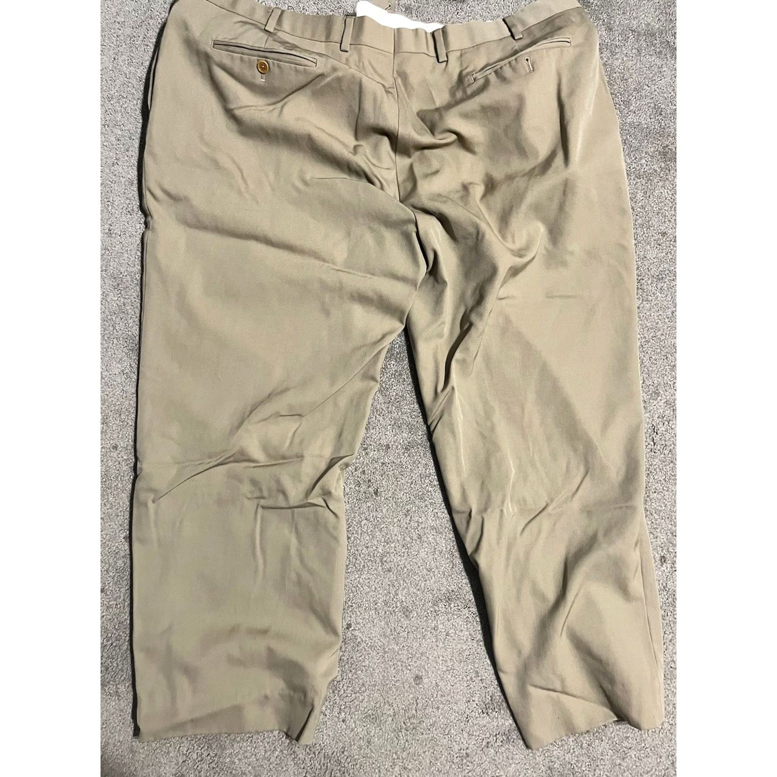 Brooks Brothers Brooks Brothers Wool Pant 44x26 Mens Straight Cuffed Pleated Beige Khaki Hemmed Dress Pants Regient Designer Size US 44 / EU 60 - 4 Thumbnail