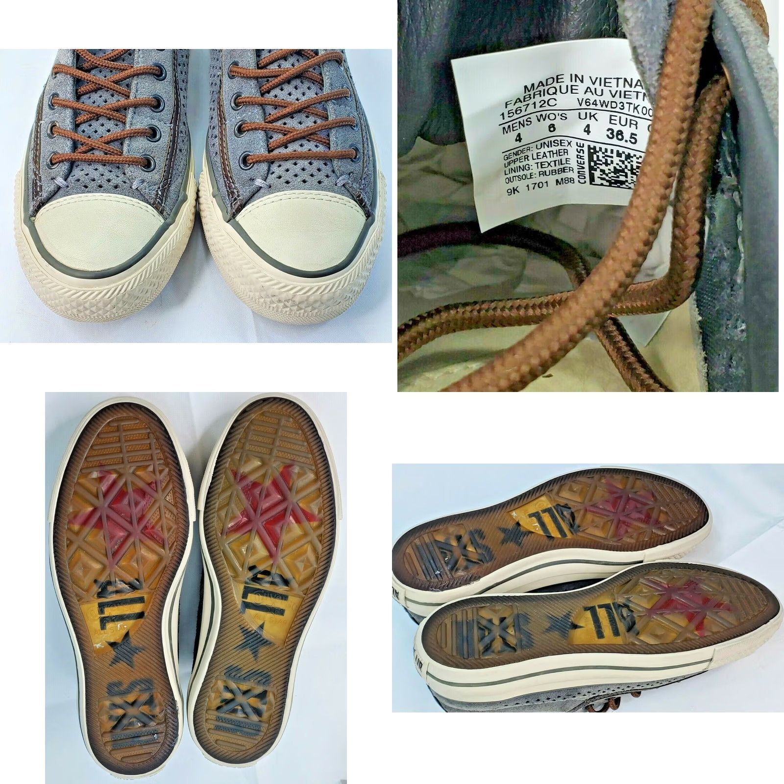 Converse CONVERSE John Varvatos Chuck Taylor Perforated Suede Leather Women Gray Size 6 - Nike? Size US 6 / IT 36 - 8 Thumbnail