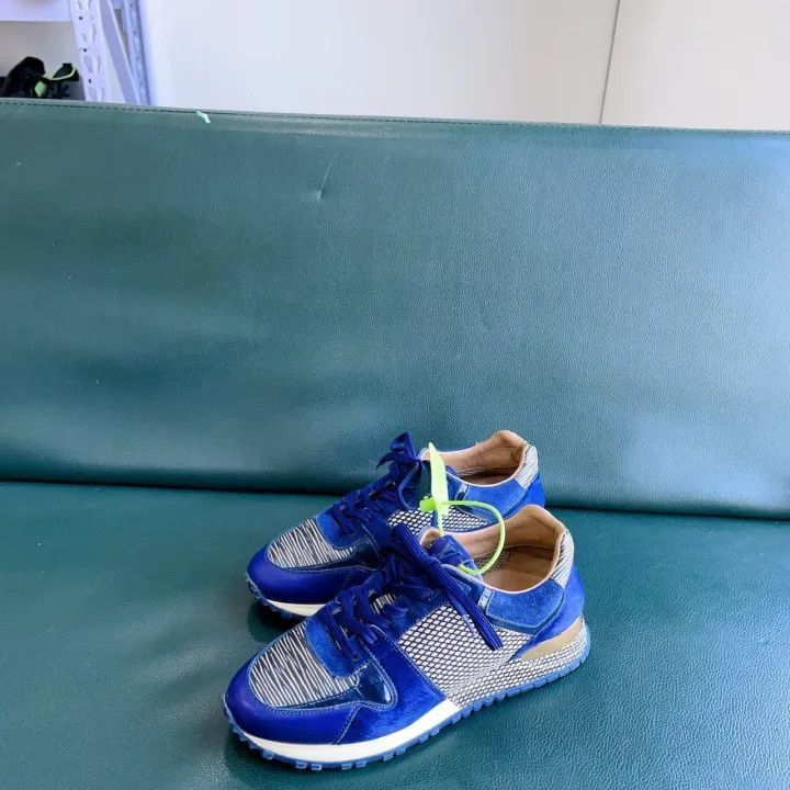 Louis Vuitton Louis Vuitton Blue Mesh Lace-Up Sports Sneakers -2508 Size US 5.5 / EU 38 - 1 Thumbnail