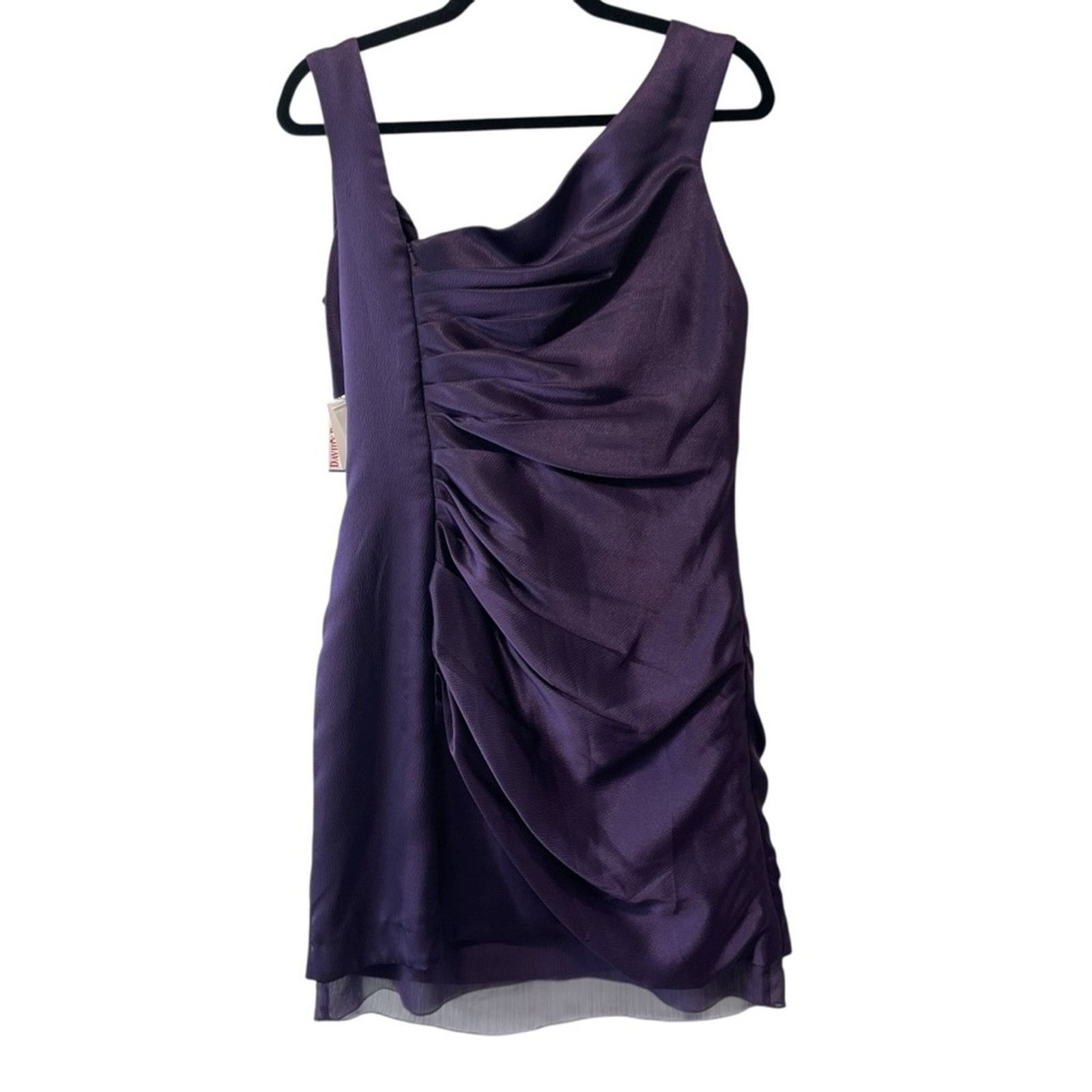 White by Vera Wang Side Asymetrical Satin Chiffon Dress 14