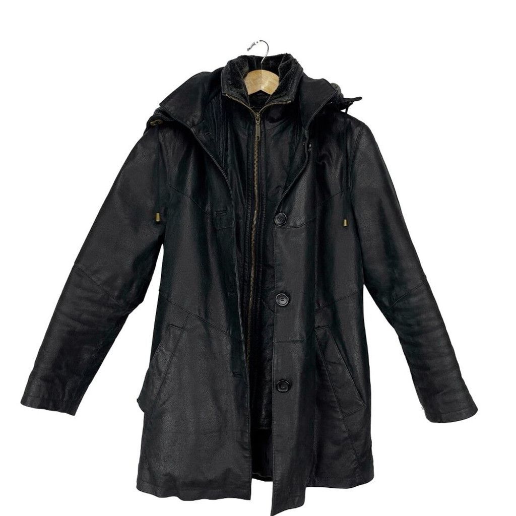 Vintage VINTAGE Fleece Lined Hooded Cruze Leather Black Jacket Size US S / EU 44-46 / 1 - 1 Thumbnail