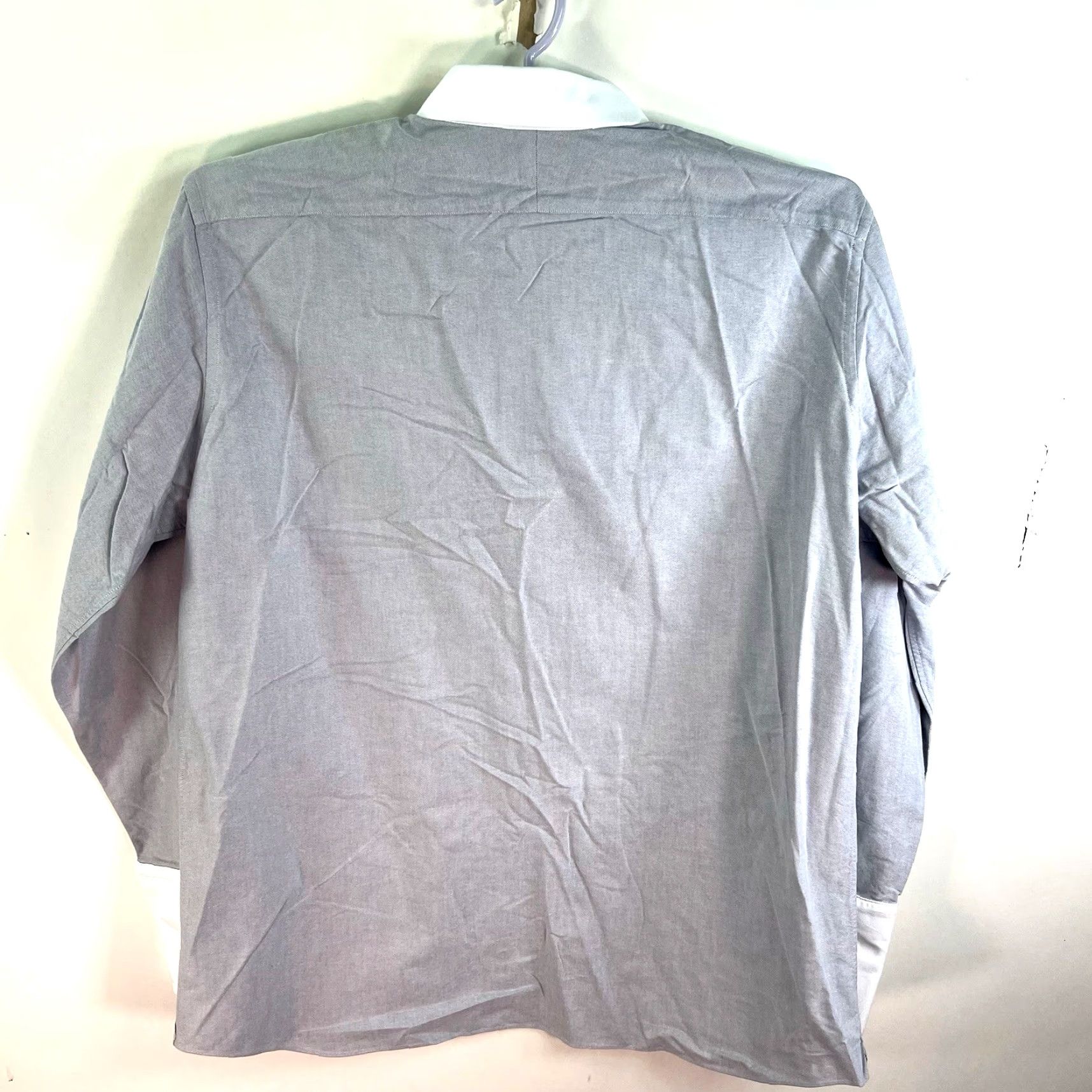 Proper Cloth Proper Cloth Mens XL Gray Dress Shirt Colorblock Spread Collar Barrel Cuff Size US XL / EU 56 / 4 - 7 Thumbnail