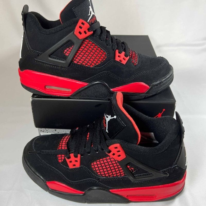 Jordan Brand × Nike Nike Air Jordan 4 Retro GS Red Thunder Men's Shoes - Size 6 Size US 6 / EU 39 - 9 Thumbnail