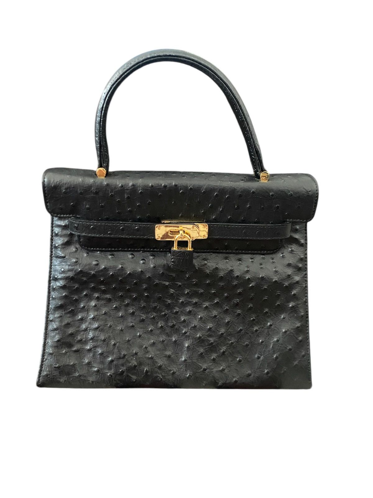 Japanese Brand × Leather Ostrich Leather Birkin’s Style Handbag Size ONE SIZE - 1 Thumbnail
