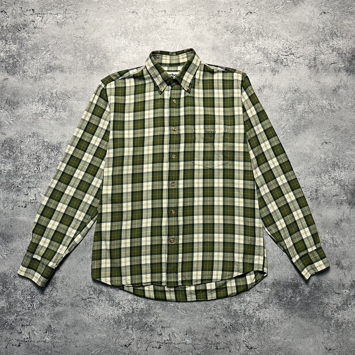 Barbour × Designer Vintage Barbour Checkered Flannel Shirt Luxury Button Down Size US M / EU 48-50 / 2 - 1 Thumbnail
