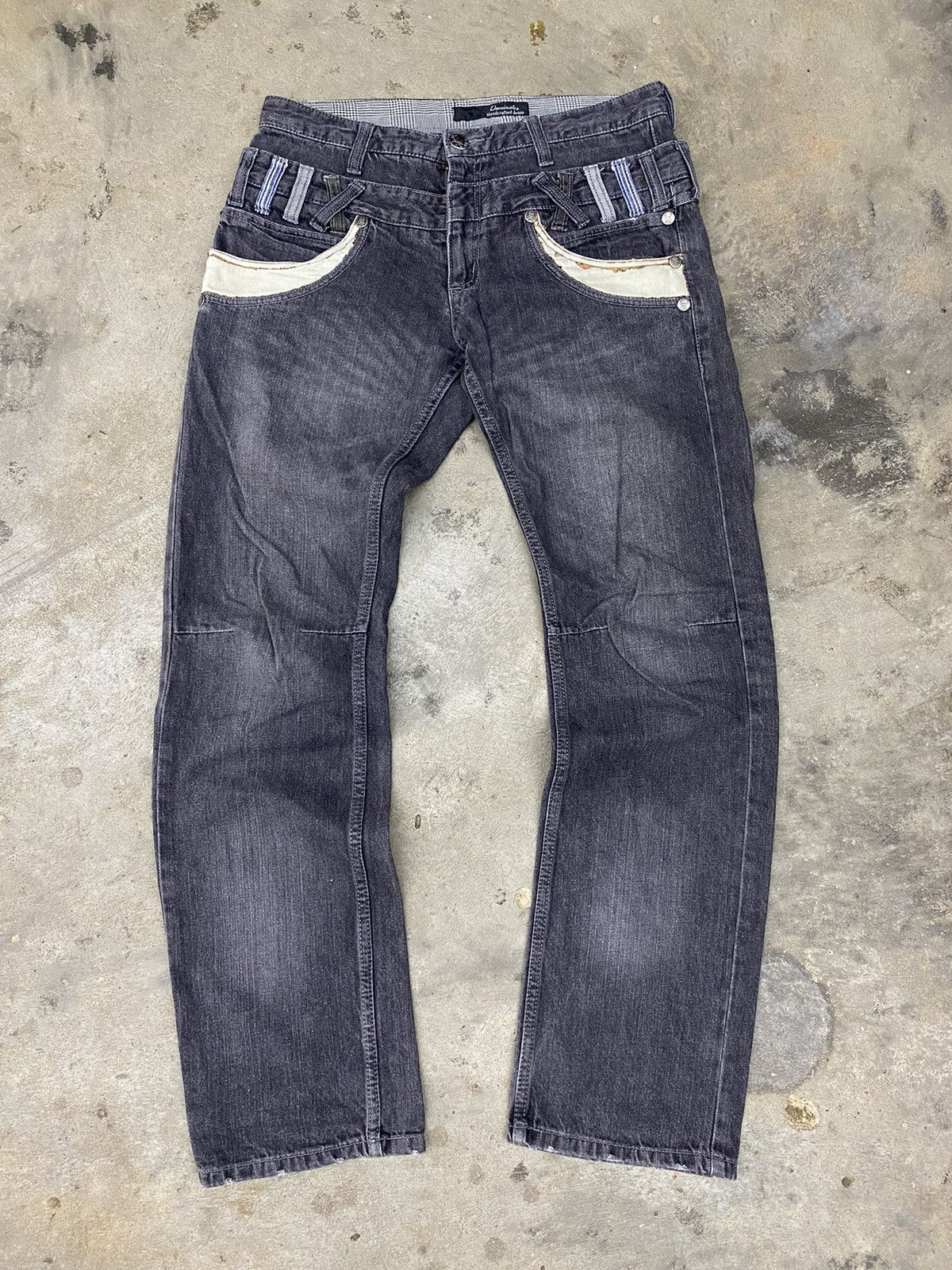Japanese Brand undefined japanese double waist pant dominate ifsx lgb Size US 31 - 4 Thumbnail