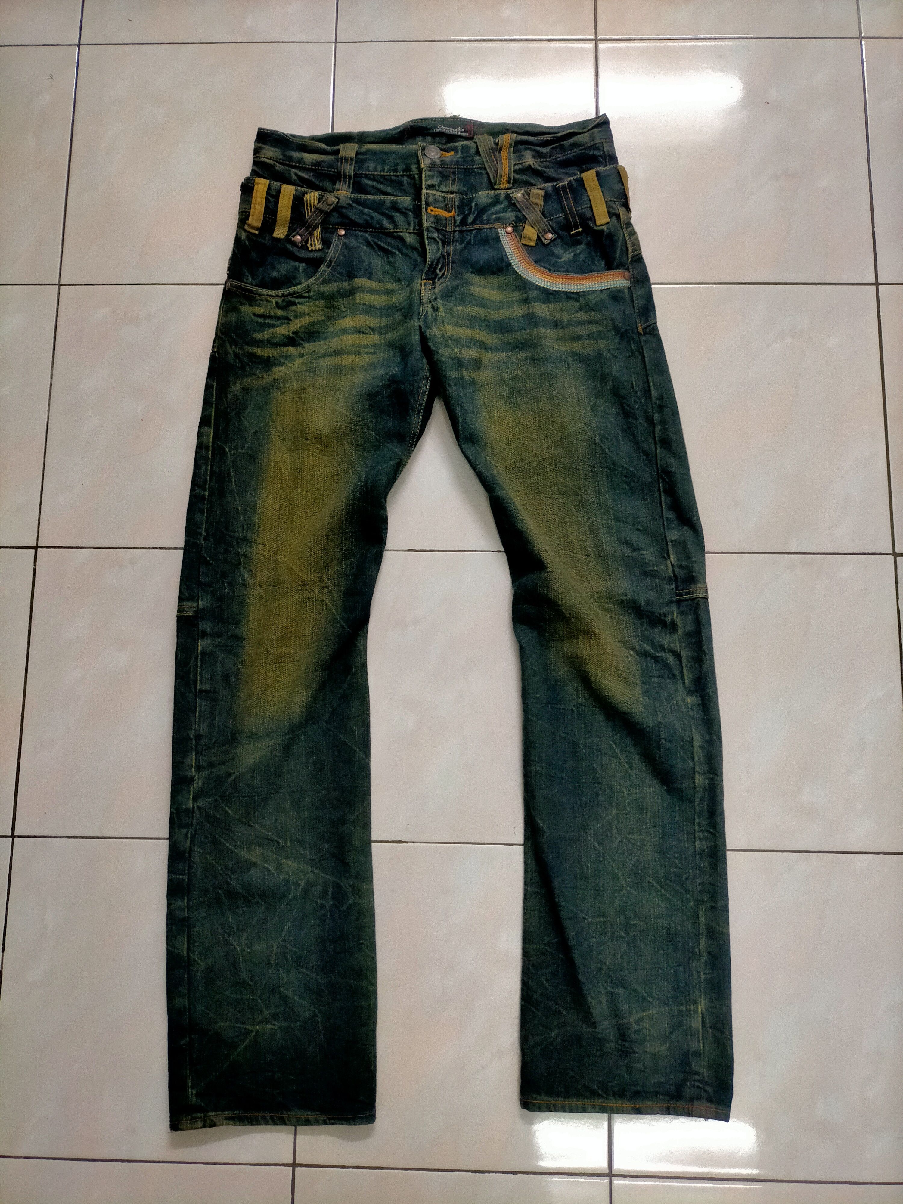 Hysteric Glamour Dominate Handcrafted Double Waist Distressed Jeans Size US 32 / EU 48 - 2 Thumbnail