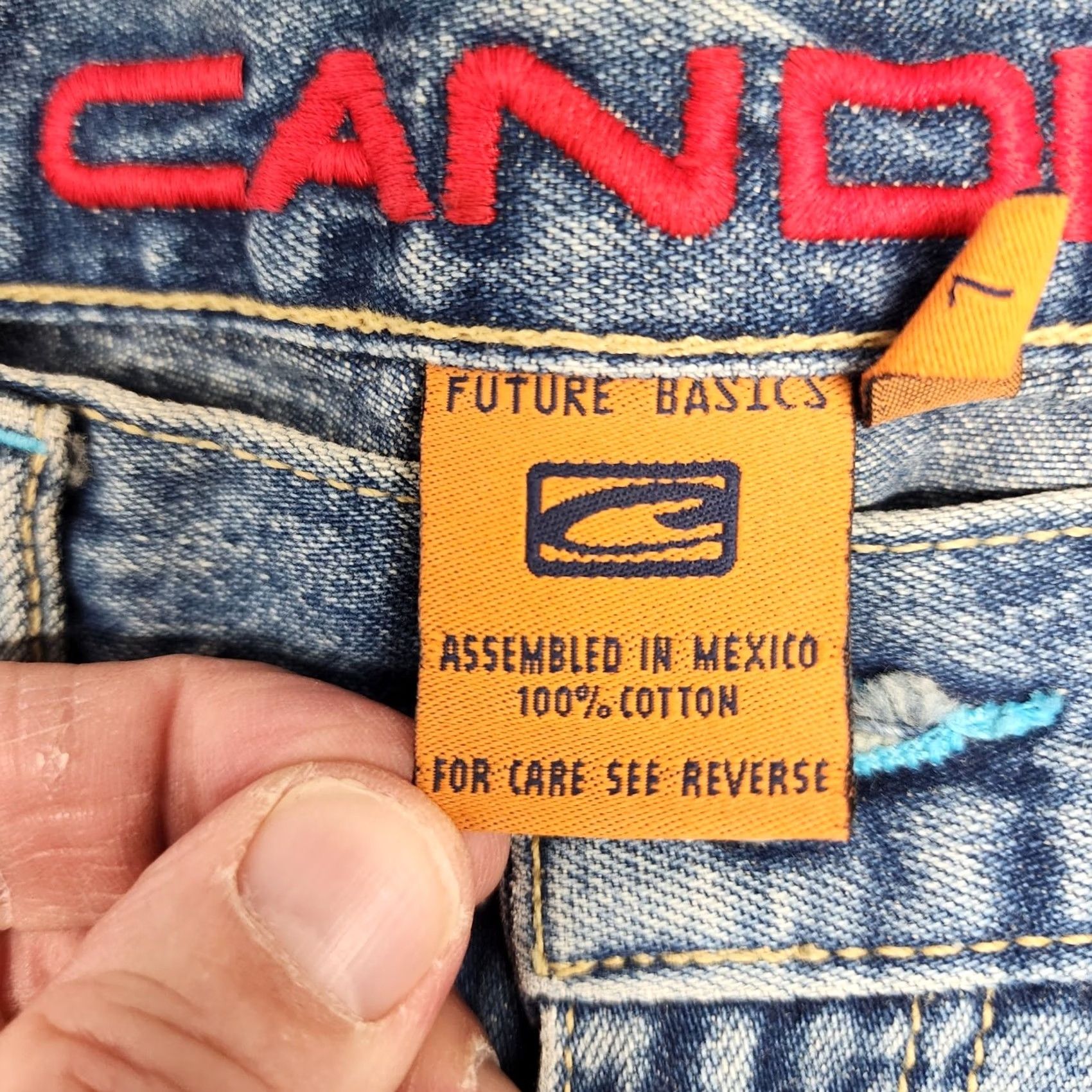 Vintage VINTAGE Candies Jeans Womens Juniors 7 Blue Embroidered Mid Rise Slight Boot Y2K Size 28" / US 6 / IT 42 - 4 Thumbnail