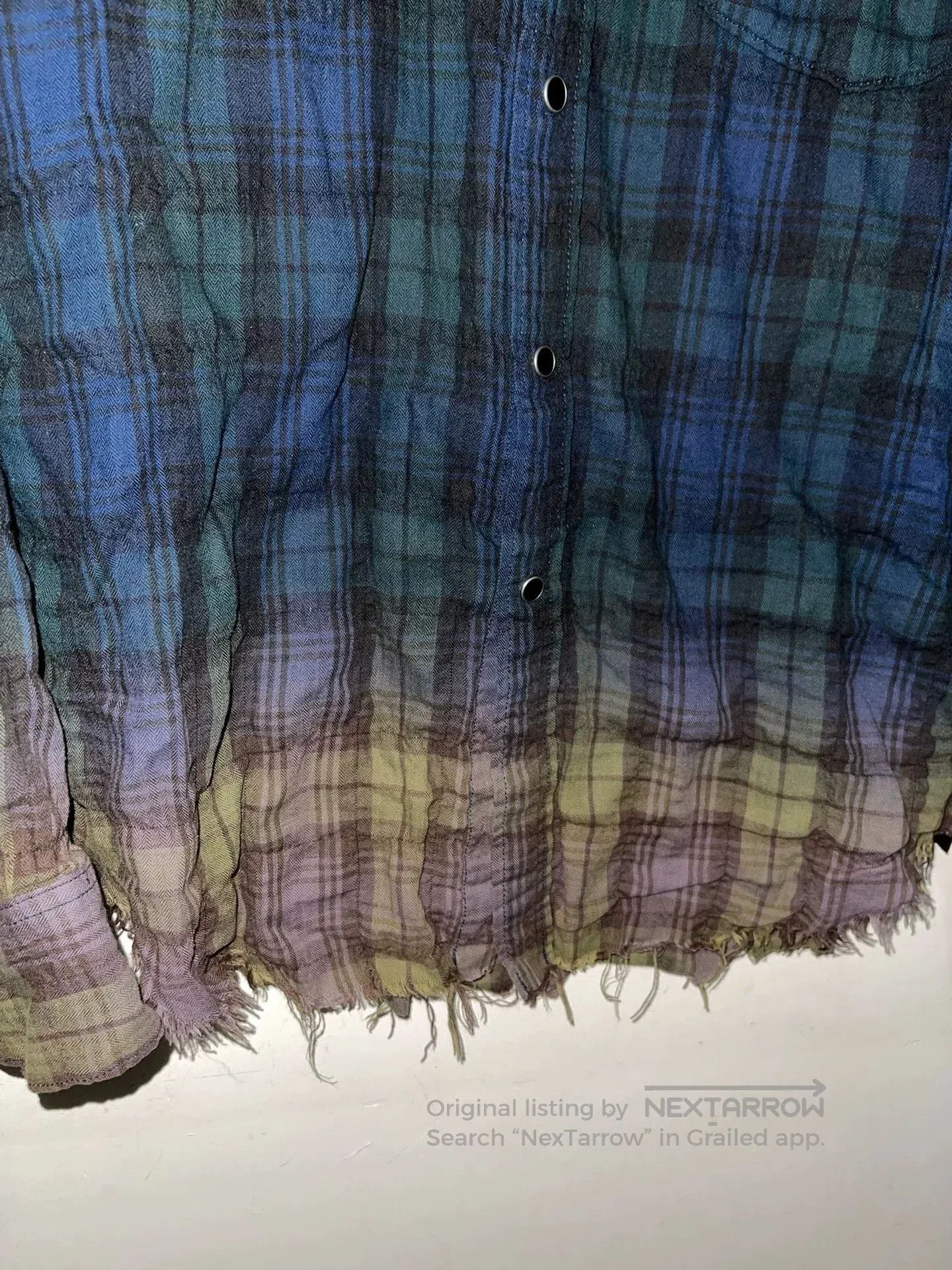 Saint Laurent Paris Saint Laurent Paris Blue Gradient Plaid Shirt. Size US S / EU 44-46 / 1 - 3 Thumbnail