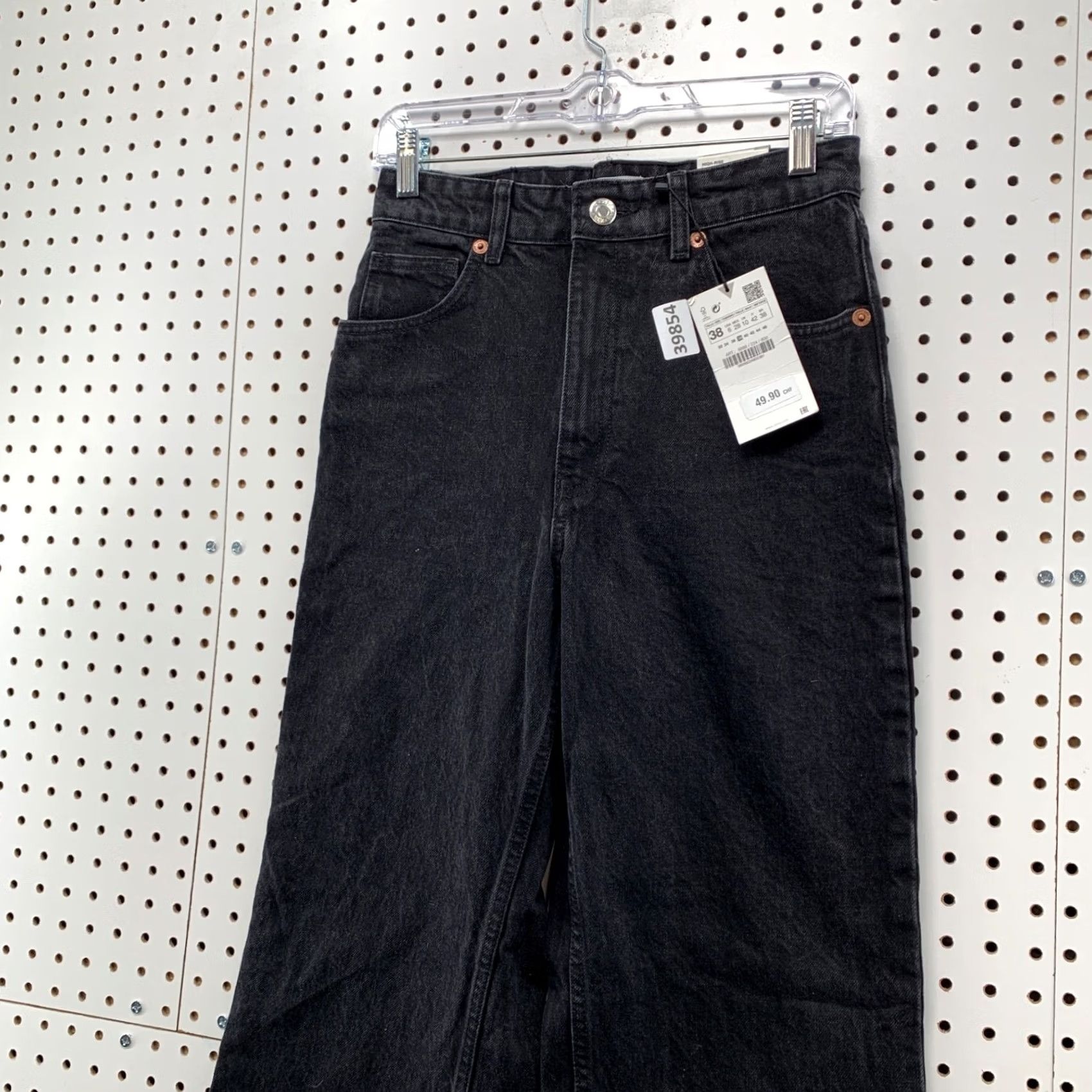 Zara Zara Jeans Womens Size 6 Fits 27x33 Black Denim High Rise Wide Leg New NWT Size 28" / US 6 / IT 42 - 4 Thumbnail