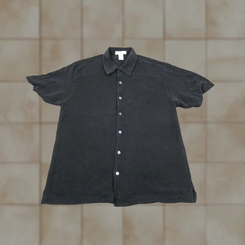 Vintage Anthology Shirt Mens XL Black Silk Tencel Button Up Corduroy Classic 90s Outdoor Casual Size US XL / EU 56 / 4 - 1 Thumbnail