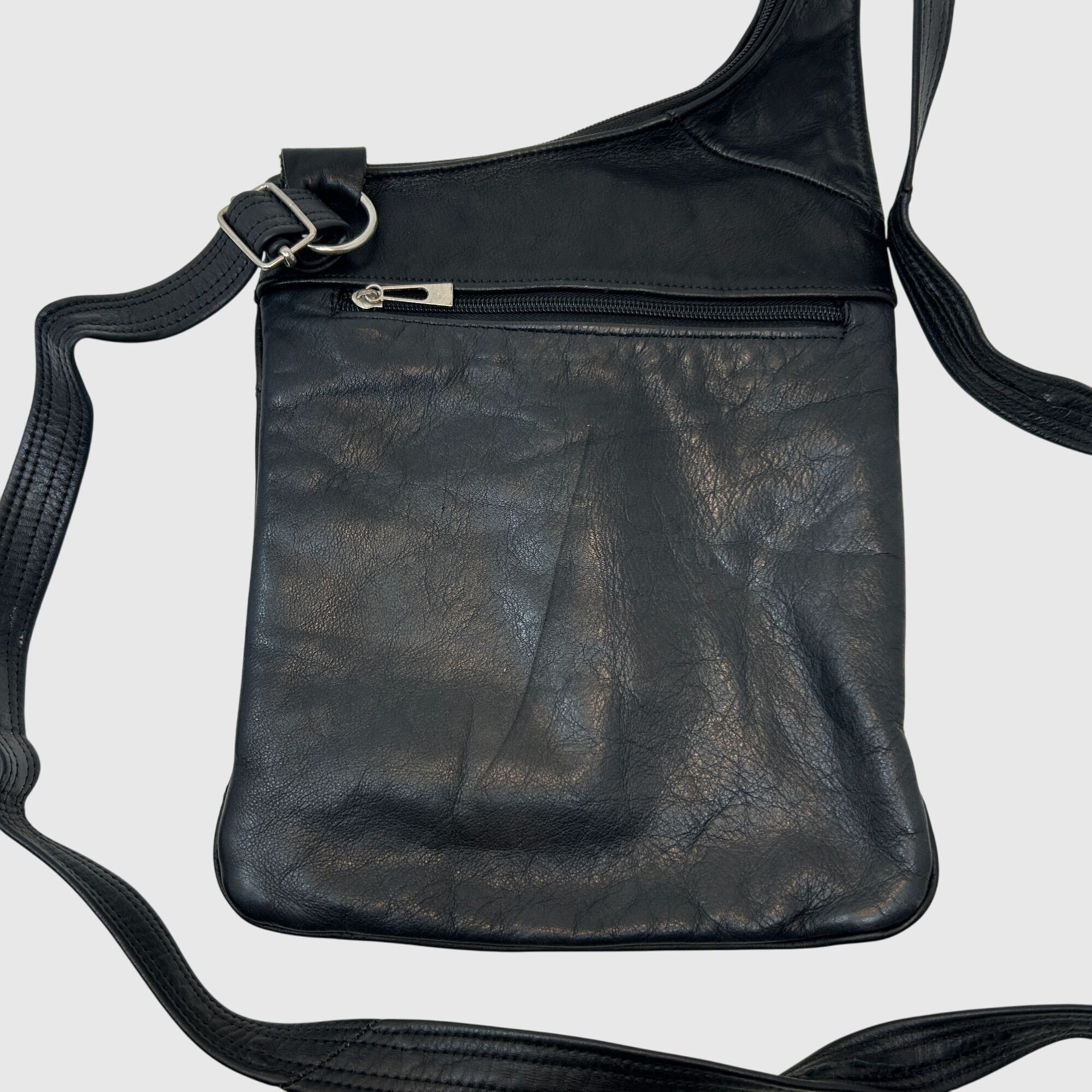 Other Black Faux Leather Crossbody Sling Bag Travel Utility Chest Size ONE SIZE - 2 Thumbnail
