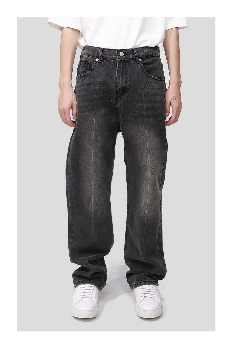 Japanese Brand × Jean Loose elastic waist straight leg simple washed jeans Size US 32 / EU 48 - 1 Thumbnail