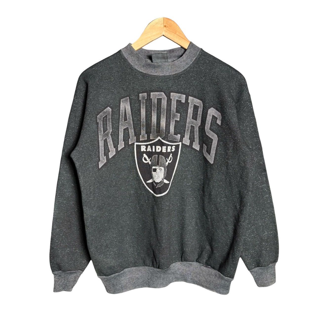 NFL Vintage 90s Raiders NFL Logo 7 Distressed Sweatshirt Sweater Size US M / EU 48-50 / 2 - 1 Thumbnail