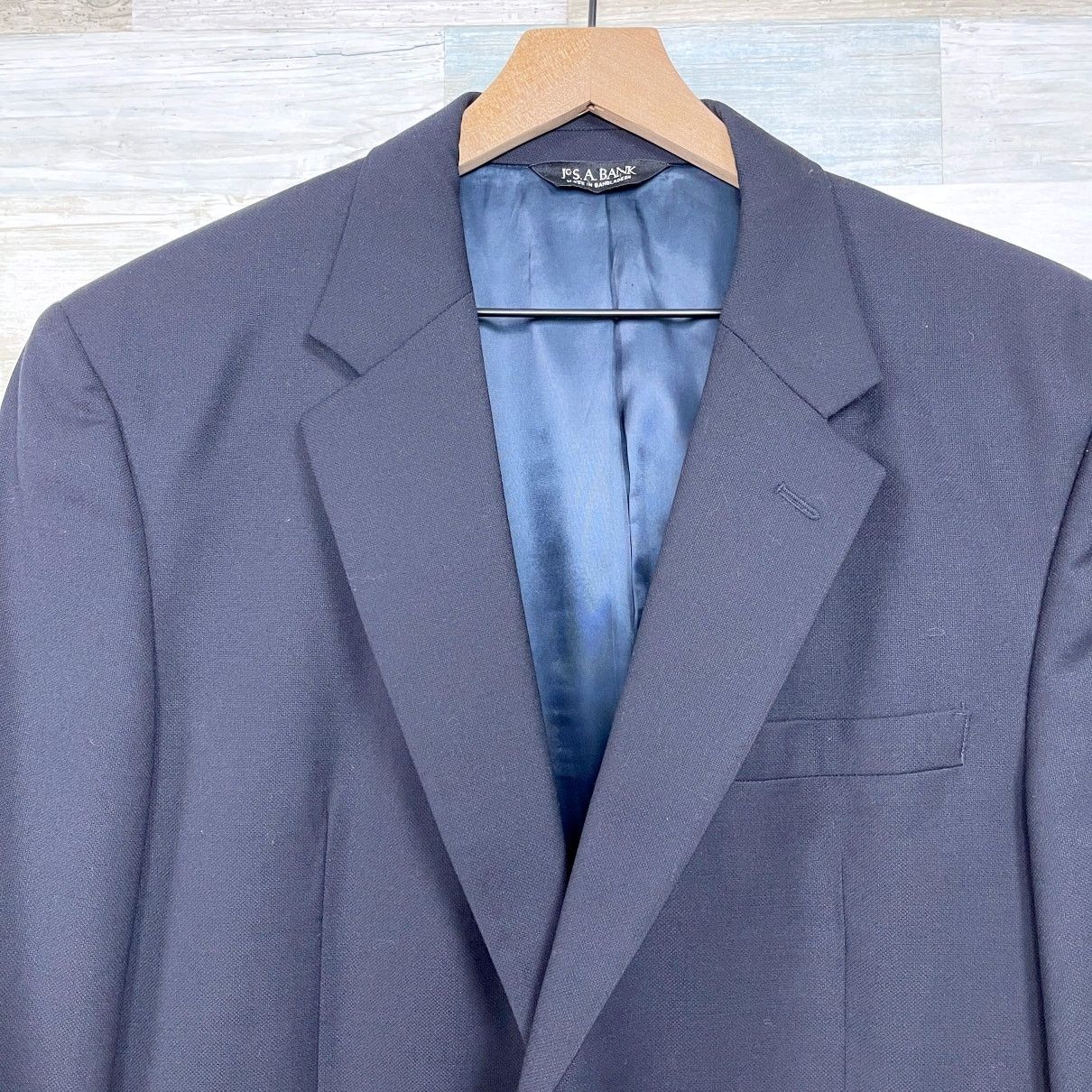 Jos. A. Bank Jos A Bank Wool 2 Piece Suit Black Two Button Mens 43L 37L Size 42L - 3 Thumbnail