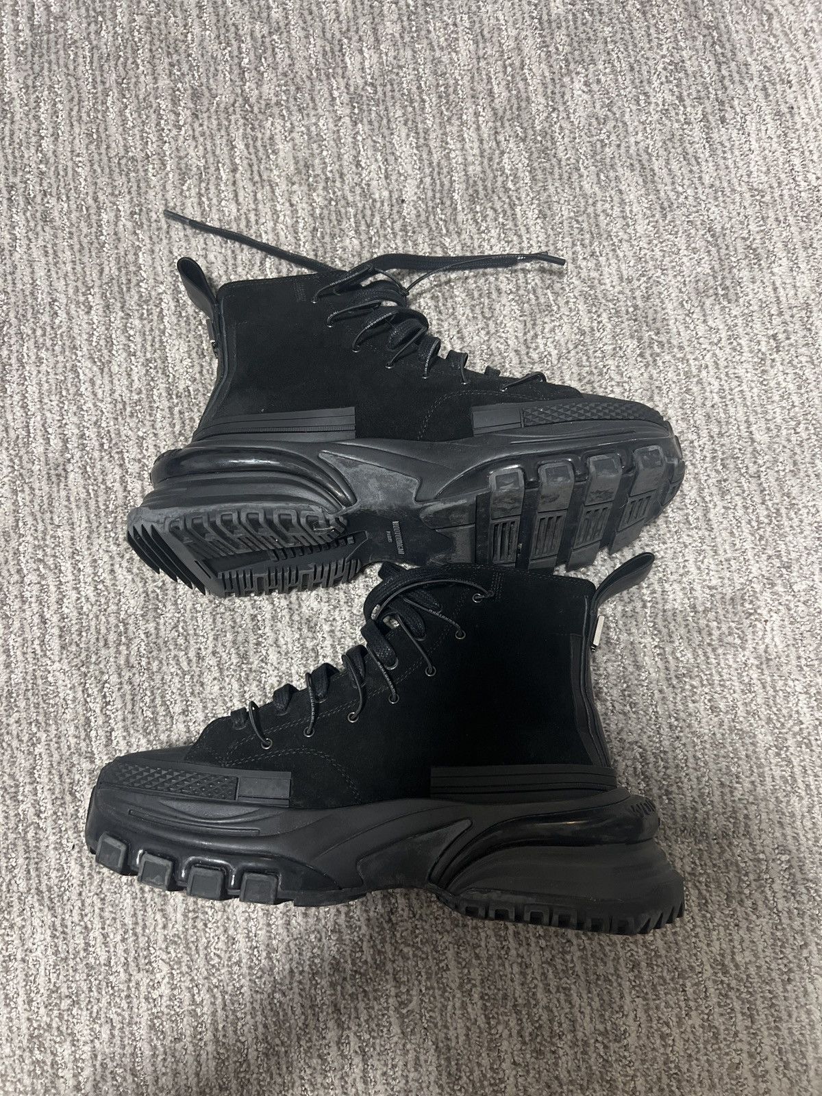 Wooyoungmi Wooyoungmi black double lace up high top sneakers
