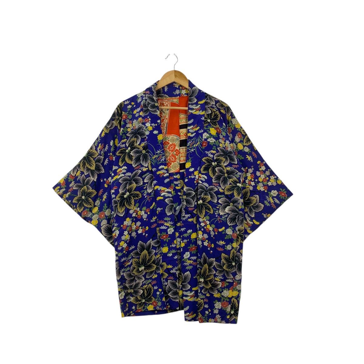 Vintage Vintage 70s KIMONO JAPAN SAKURA Floral AOP Sukajan Coat Size M / US 6-8 / IT 42-44 - 1 Thumbnail