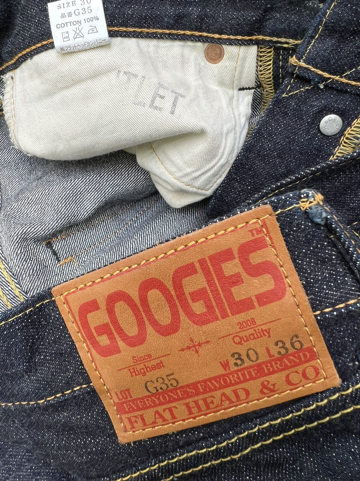 The Flat Head The Flat Head Googies G35 Dark Blue Denim Selvedge Jeans Size US 30 / EU 46 - 21 Thumbnail