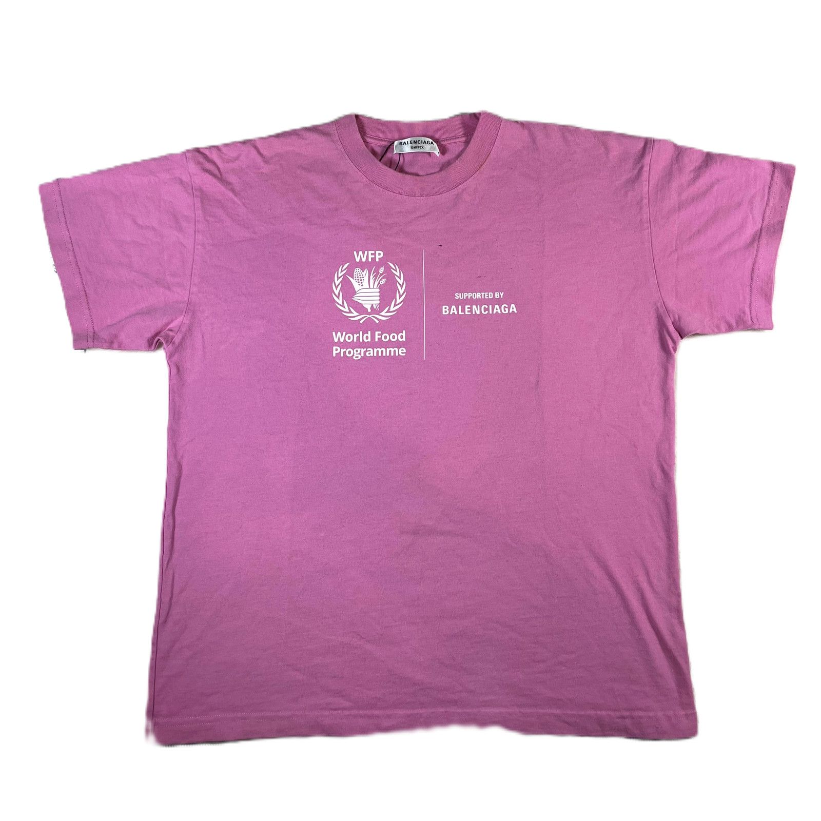 Balenciaga Balenciaga World Food Programme Pink Tee Size US L / EU 52-54 / 3 - 1 Thumbnail
