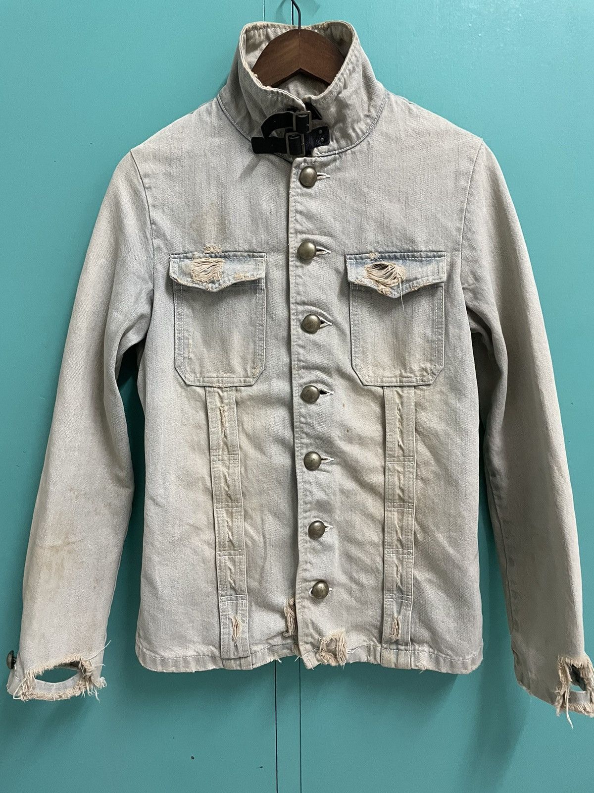 Japanese Brand × PPFM PPFM Denim Jacket Button Up Rare Design Distressed Size US M / EU 48-50 / 2 - 2 Thumbnail