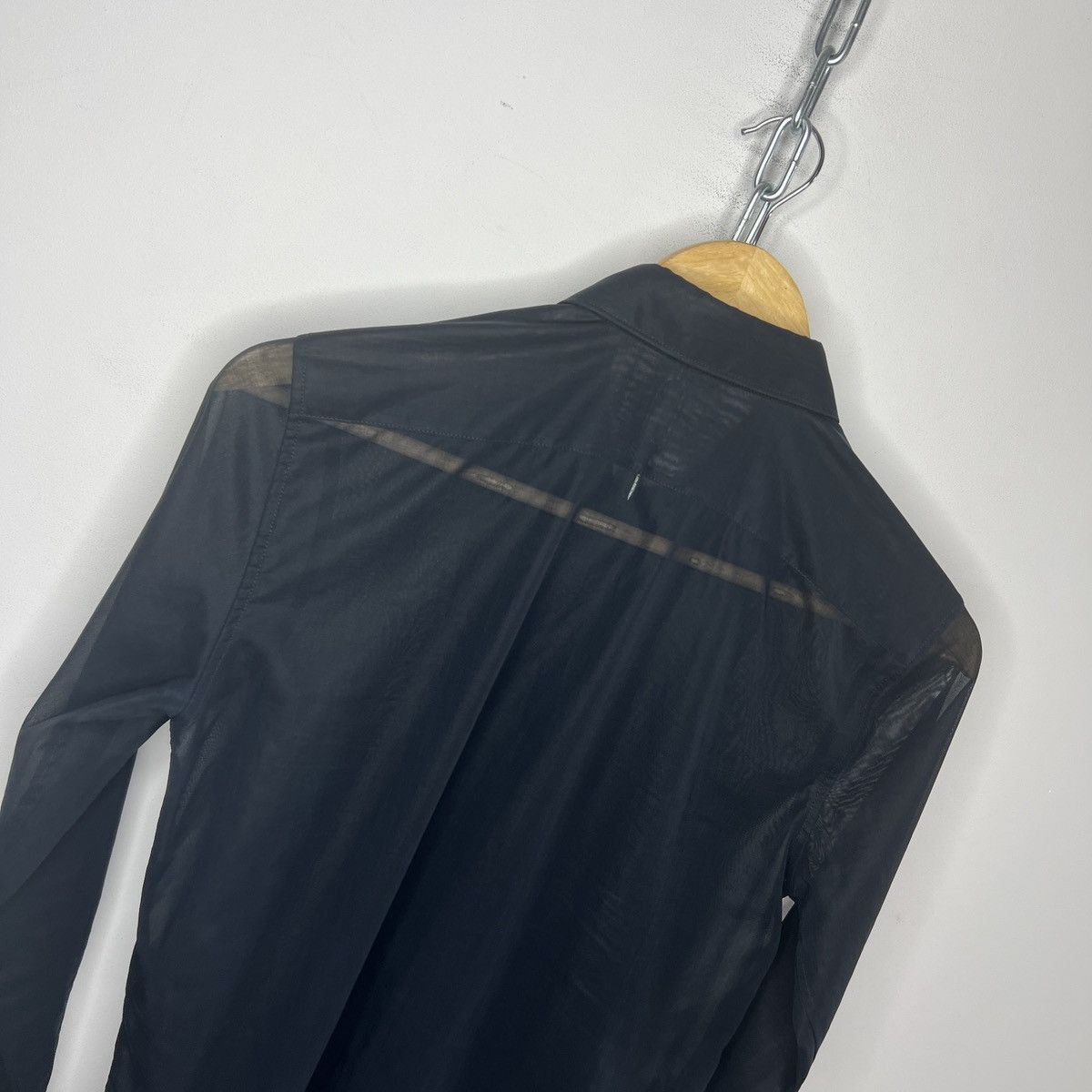 Saint Laurent Paris Saint Laurent Classic Black Transparent Shirt Avant Garde Size US S / EU 44-46 / 1 - 12 Thumbnail