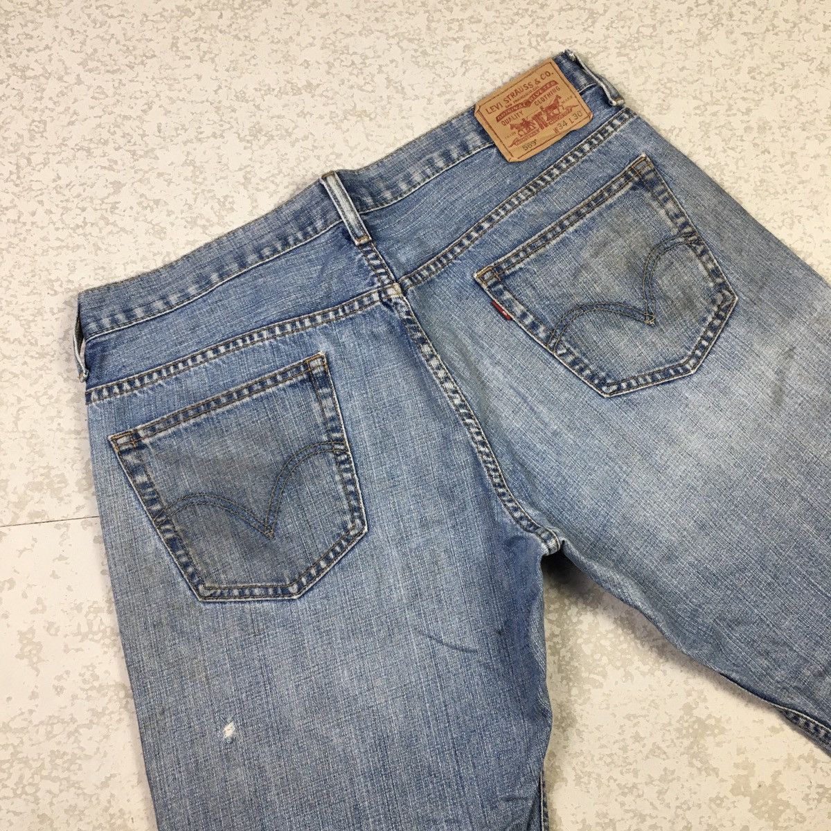 Levi's × Vintage Levis 569 Loose Straight Distress Insane Dirty Jeans Size US 36 / EU 52 - 6 Thumbnail